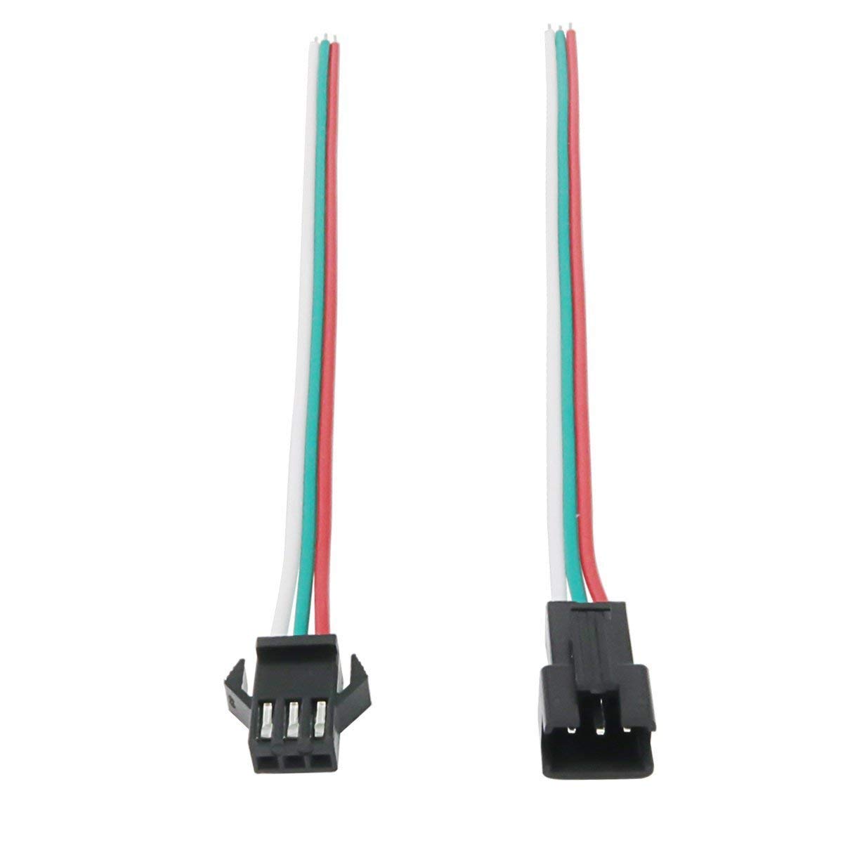 UNIVERSAL HUB 20PCS (10 Sets) 3-Pin Male & Female JST Lock-Type Connectors with 3-Wire Leads - Image 3