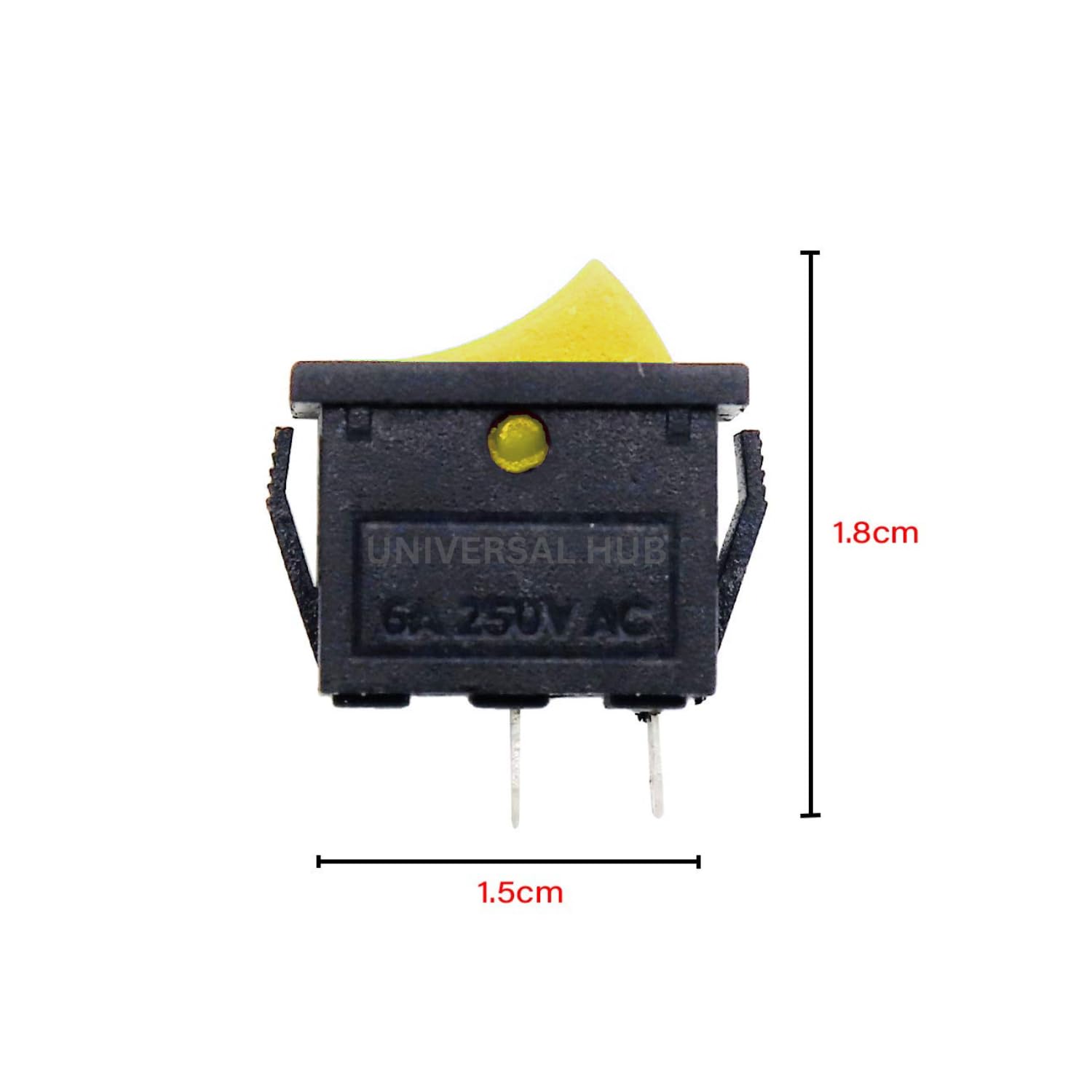 UNIVERSAL HUB 20PCS 2 Pin Yellow SPST On/Off Switch for Electronic Circuits, PCB Projects and Experiments - Image 3