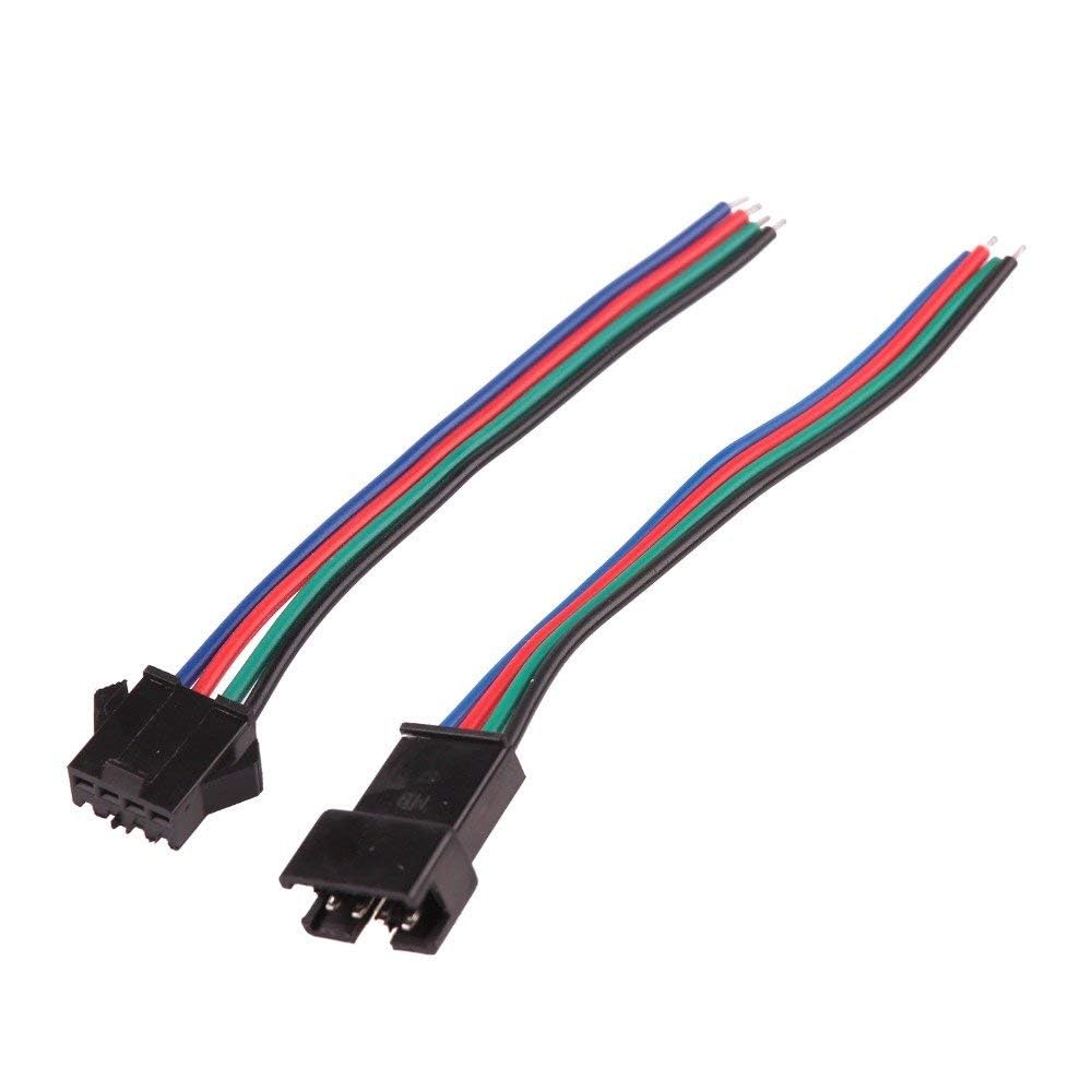 UNIVERSAL HUB 4 Pin JST SM Locking Type Connector Cable - 5 Sets (10 Pcs) Male and Female Plug with 4-Wire 115mm Cable, 2.54mm Pitch, 22 AWG for Ardino, Sensors & LED Lighting - Image 4
