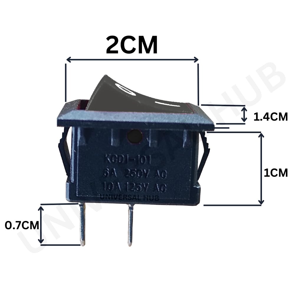UNIVERSAL HUB 2Pin BLACK SPST On/Off Switch for Electronic Circuits, PCB Projects and Experiments - Image 2
