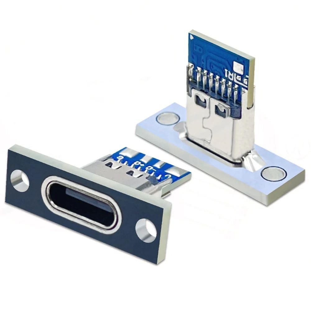 Universal Hub USB 1PCS 3.1 Type-C 4 Pin Female Connector, Panel Mount, Red and Black, Data and Charging Port - Image 2