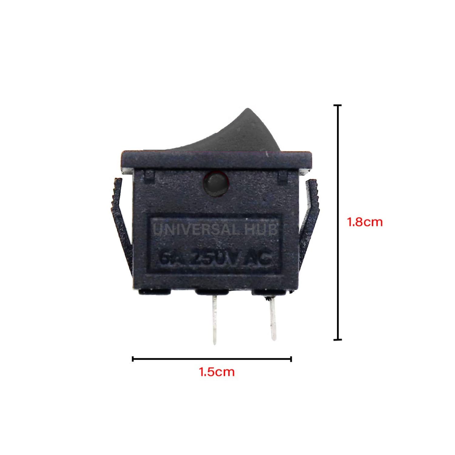 UNIVERSAL HUB 2Pin BLACK SPST On/Off Switch for Electronic Circuits, PCB Projects and Experiments - Image 3
