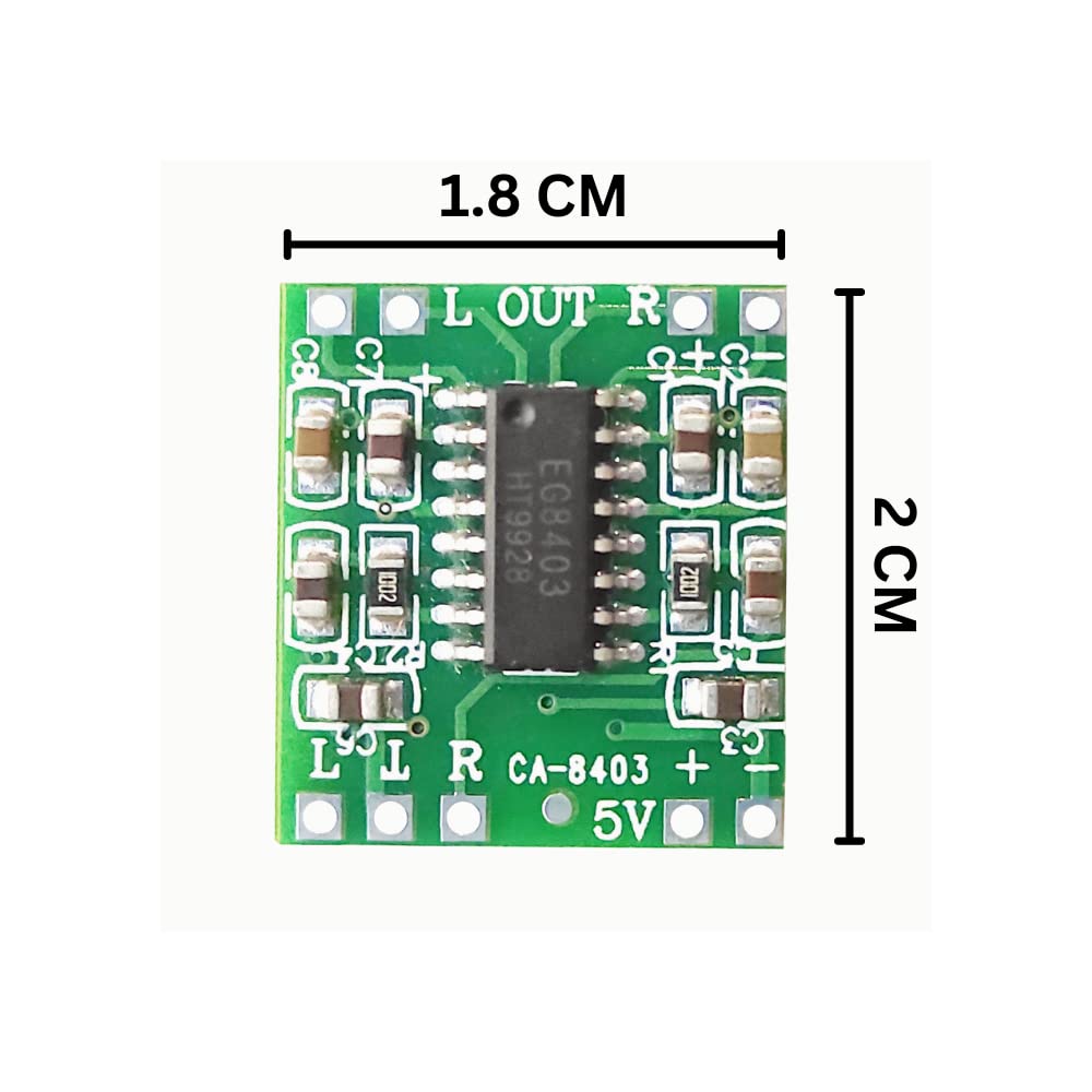 UNIVERSAL HUB PAM8403 Super Mini Digital Amplifier Board Set 2 * 3W Class D Digital 2.5V to 5V Power Amplifier Board kit (Pack of 1) - Image 5