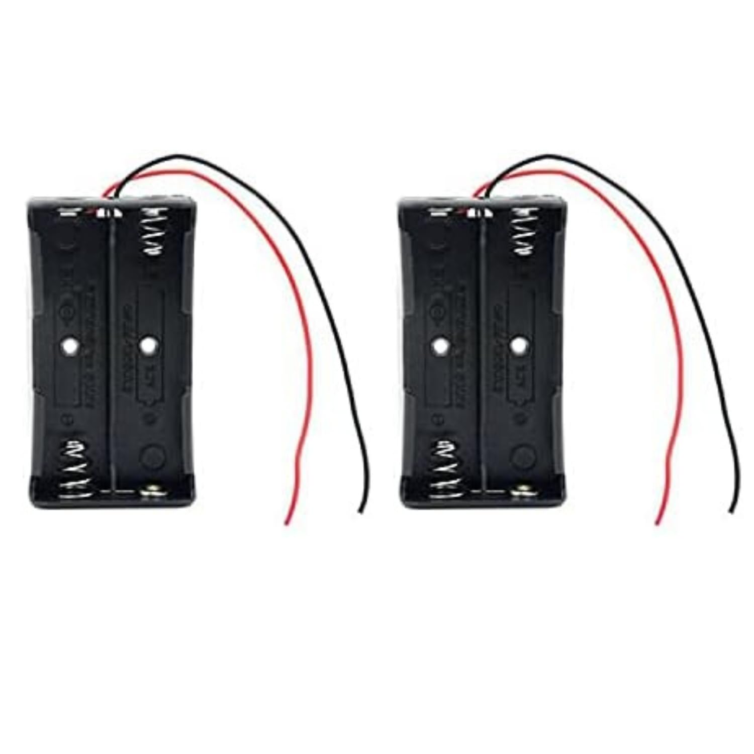 UNIVERSAL HUB 18650 2Slot Button Battery holder with Wire Leads for lithium battery Pack of 2