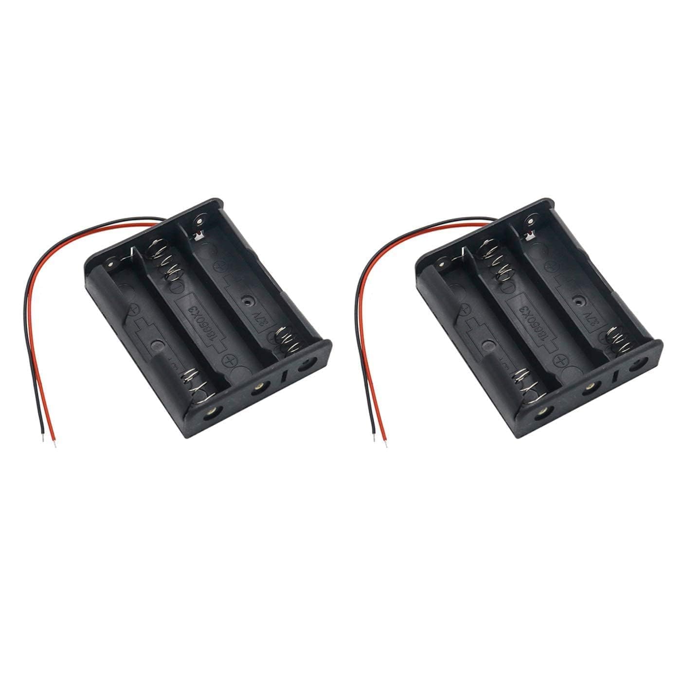 UNIVERSAL HUB 18650 3Slot Button Battery holder with Wire Leads for lithium battery Pack of 2