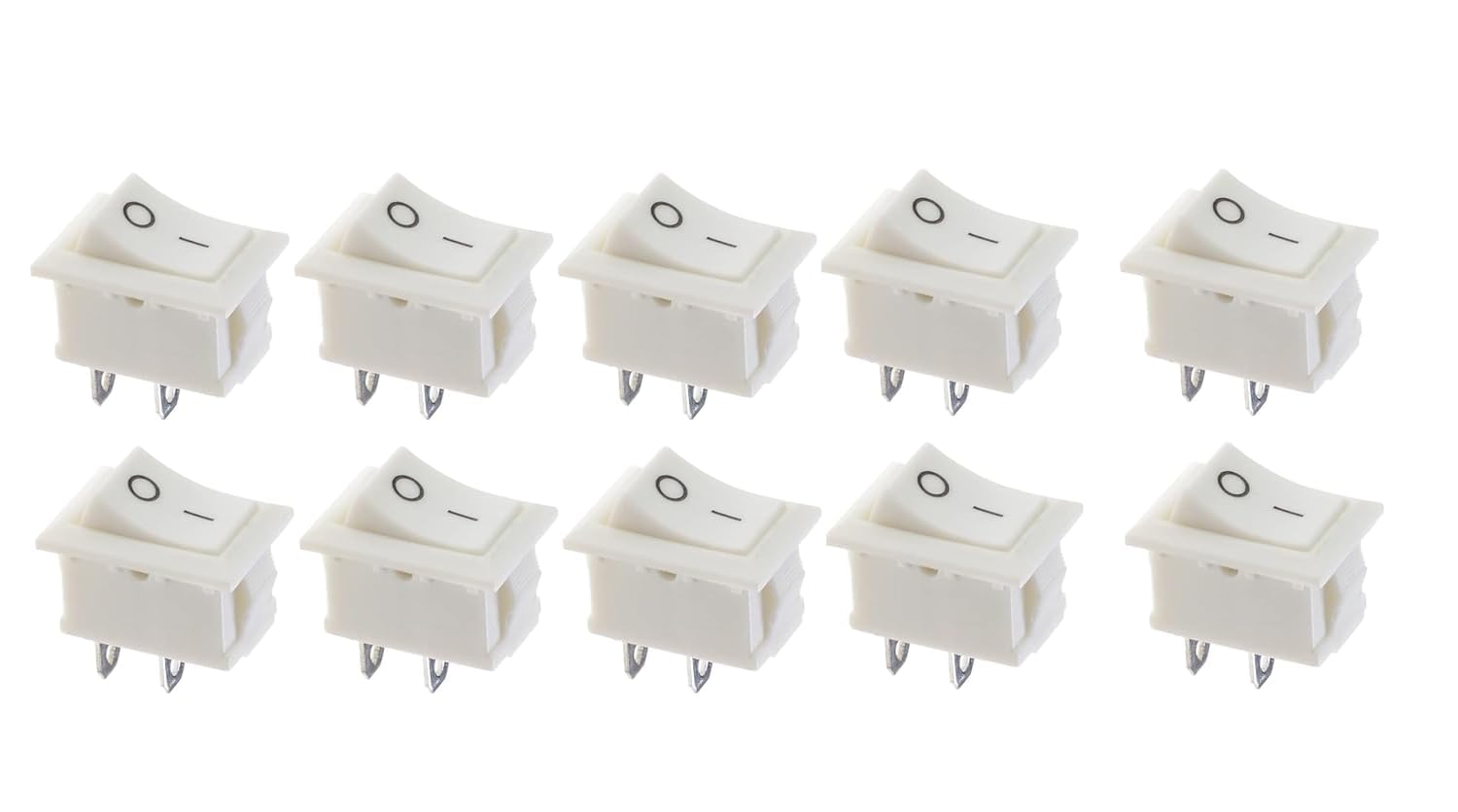 UNIVERSAL HUB 10PCS 2Pin WHITE SPST On/Off Switch for Electronic Circuits, PCB Projects and Experiments