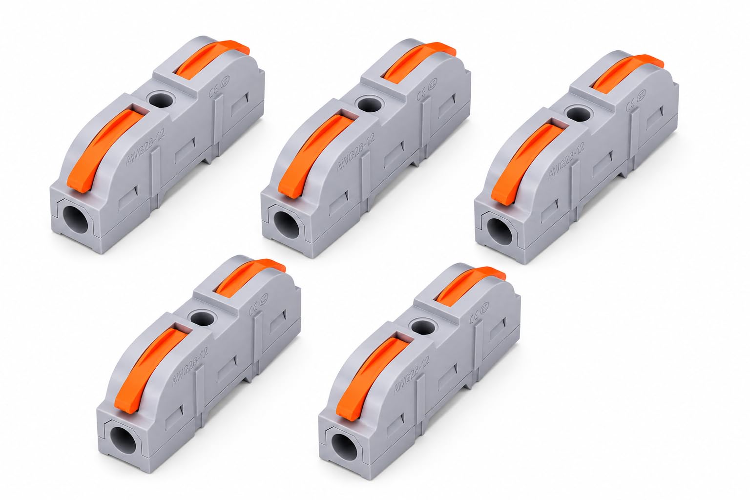 Universal Hub 5Pcs 1 IN 1 OUT Lever Wire Connectors Reusable Quick Connect
