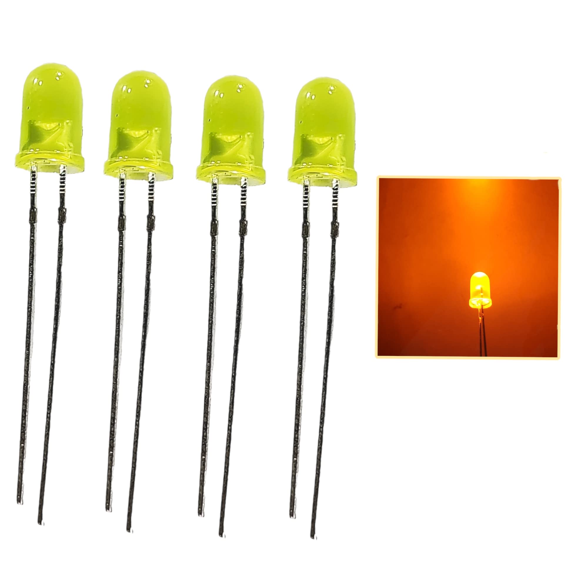 UNIVERSAL HUB 5mm multicolor Combo Of 50PCS LED LIGHT 10 Piece Each Color Red Green Blue Milky White Yellow Mini Bulb, flanged - Image 3