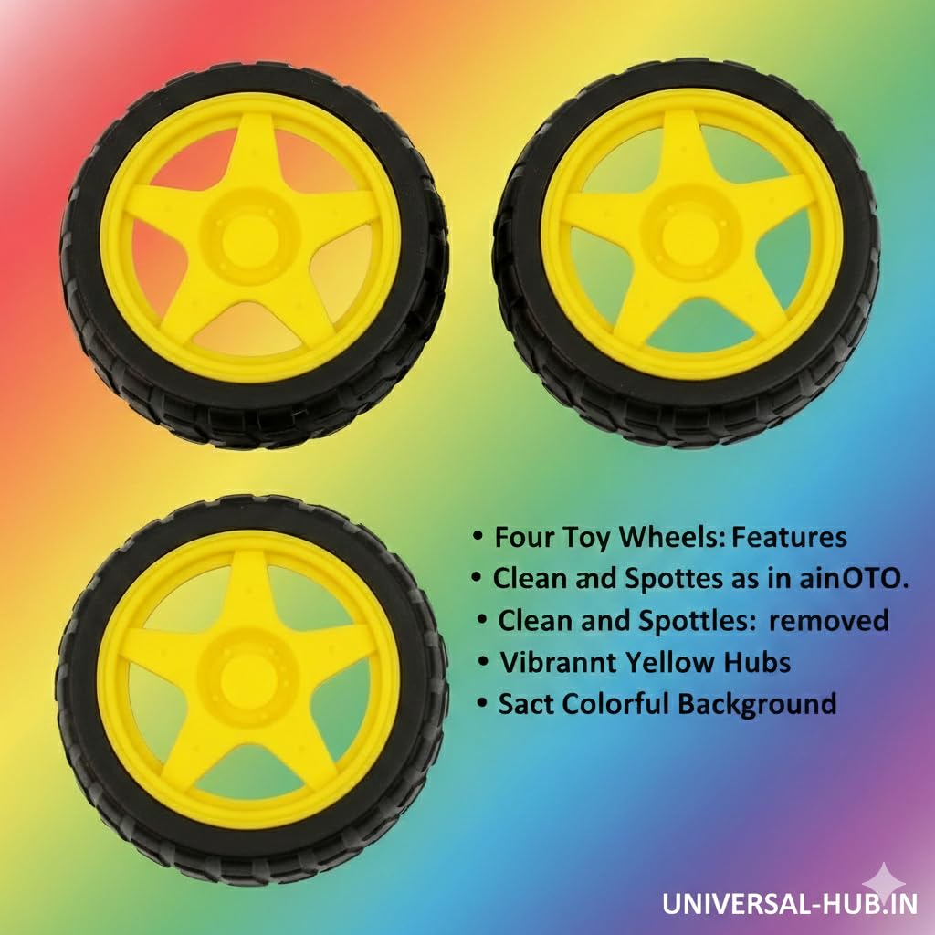 (PACK OF 4)65mm Rubber Tyre Yellow Wheel for BO Motor, Smart Car Robot & DIY Projects ? High Grip DC Gear Motor Wheel for Toy Cars & Robotics - Image 7