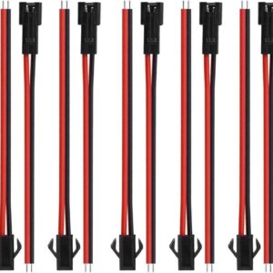 UNIVERSAL HUB 5pair 22 AWG JST SM 2 Pin Plug Male and Female Connector Adapter with 115 mm Electrical Cable Wire for LED Light