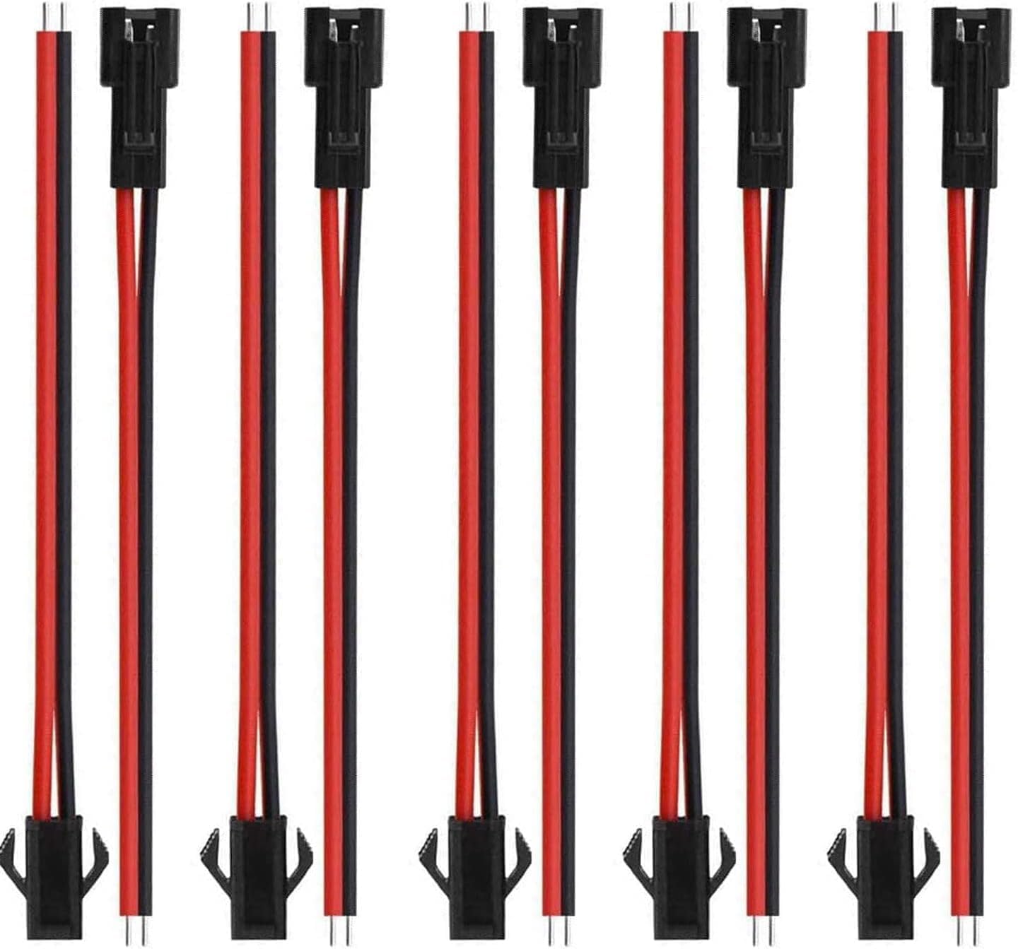 UNIVERSAL HUB 5pair 22 AWG JST SM 2 Pin Plug Male and Female Connector Adapter with 115 mm Electrical Cable Wire for LED Light