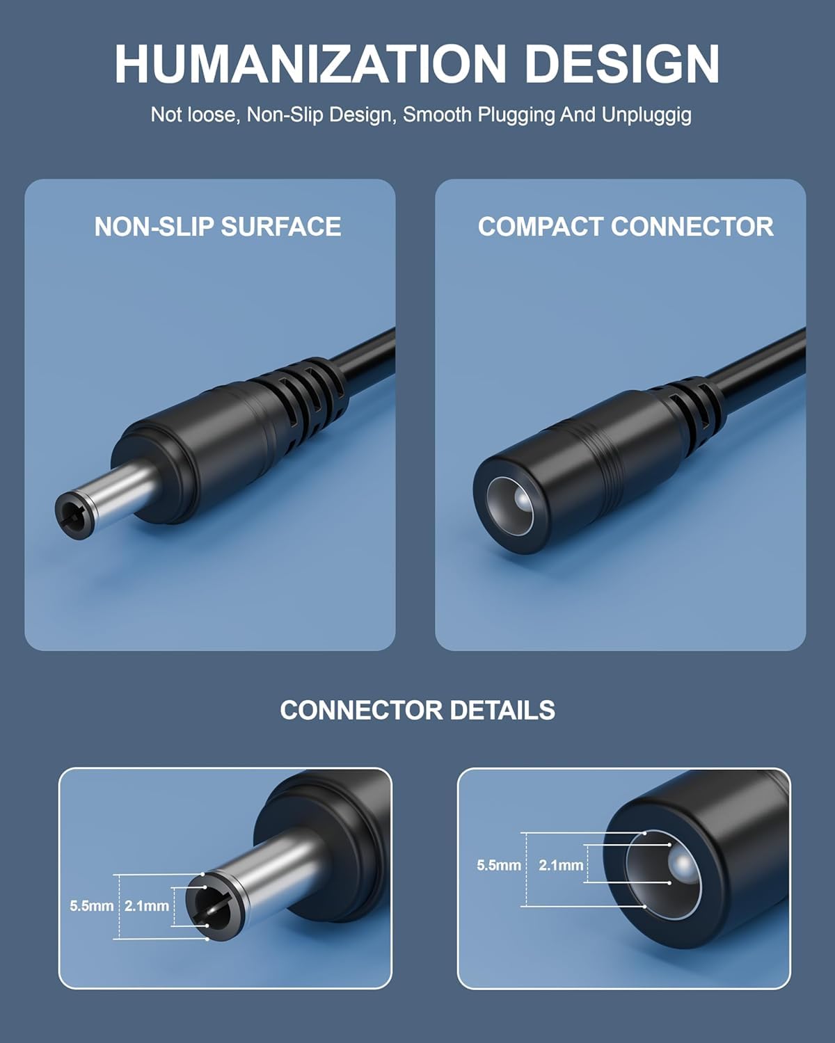 Universal Hub 5 Pair Ultra Thick DC Power Connector Set, 12V 5A Male & Female Screw Terminal Adapter, 5.5mm x 2.1mm Solderless Barrel Jack for High-Power CCTV Security Camera, LED Strips & DVR - Image 5