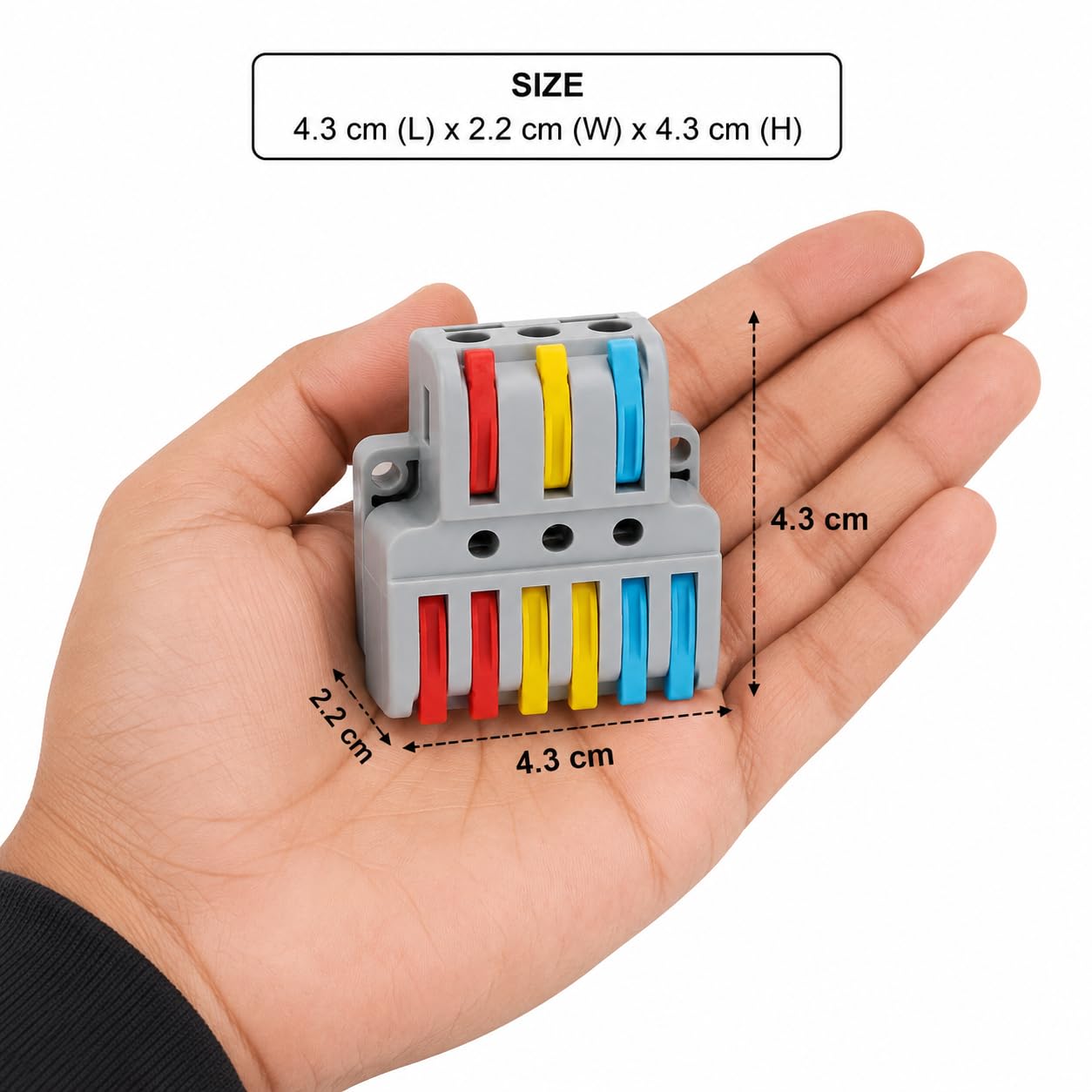 3 IN 6 OUT Pack of 5 Lever Wire Connector, Universal Connection Terminals - Image 2