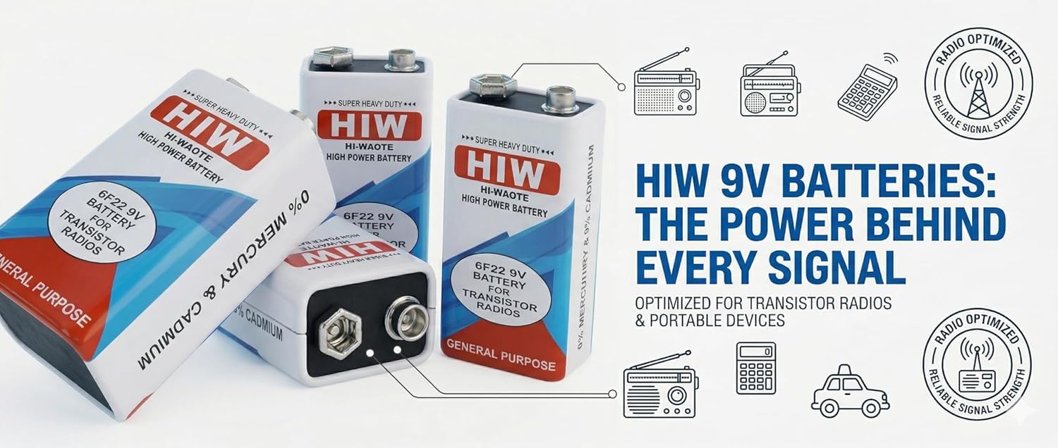 Universal Hub 5Pcs 9V High-Power Battery | Heavy Duty Original Power Cell for DIY Projects, Multimeters, Toys & Smoke Alarms - Image 5
