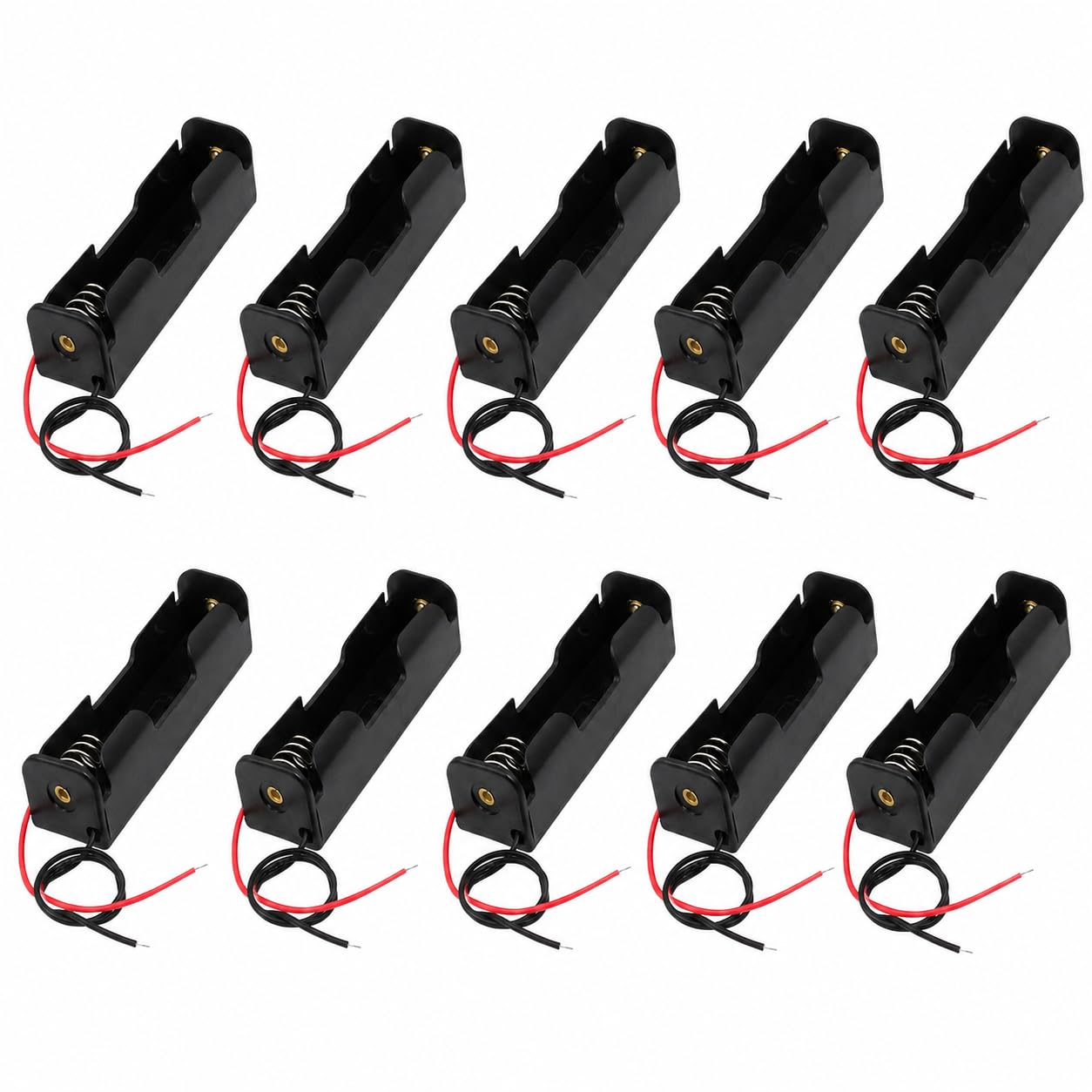 UNIVERSAL HUB 18650 Button Top Single Battery holder with Wire Leads for lithium battery Pack of 10