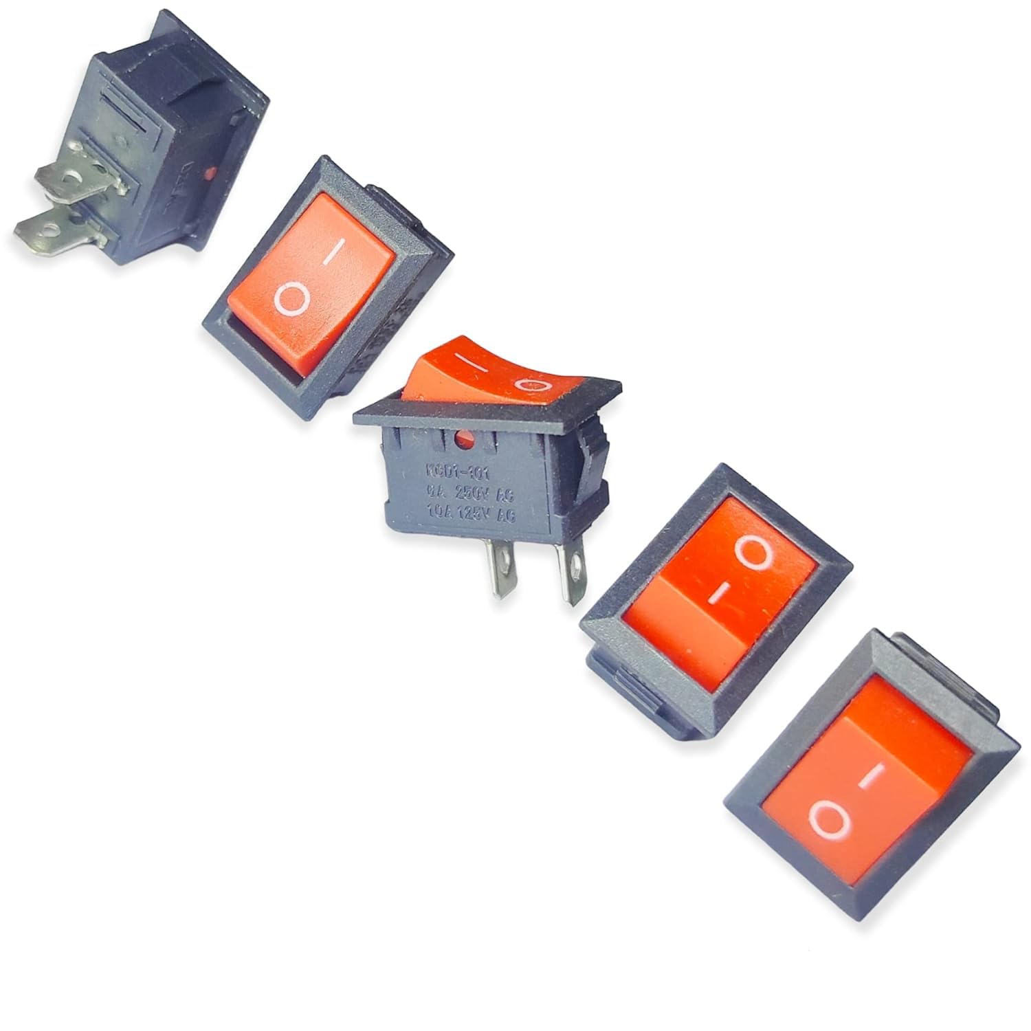 Pack of 100 | 2-Pin Red Plastic Button | Small Mini Boat On/Off Rocker Switch Snap in - Image 2