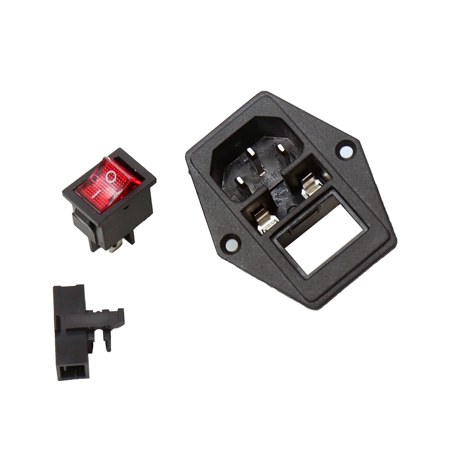Universal Hub 5PCS IEC320 C15 10A 250V AC Power Socket | 3-Pin Male Panel Mount Inlet Module with 5A Fuse & Rocker Switch - Image 6