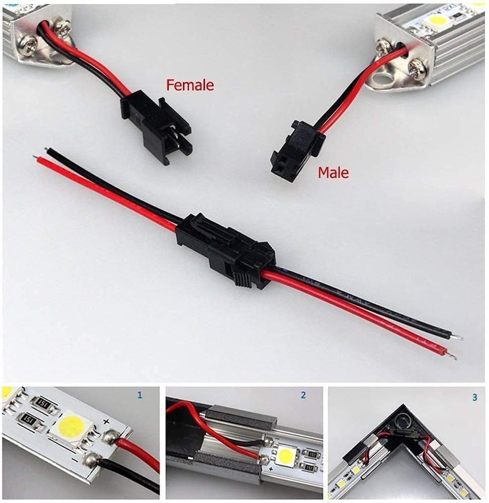 Universal Hub 5 PAIRS 22 AWG JST SM 2 Pin Plug Male and Female Connector Adapter Electrical Cable Wire for LED Light - Image 7