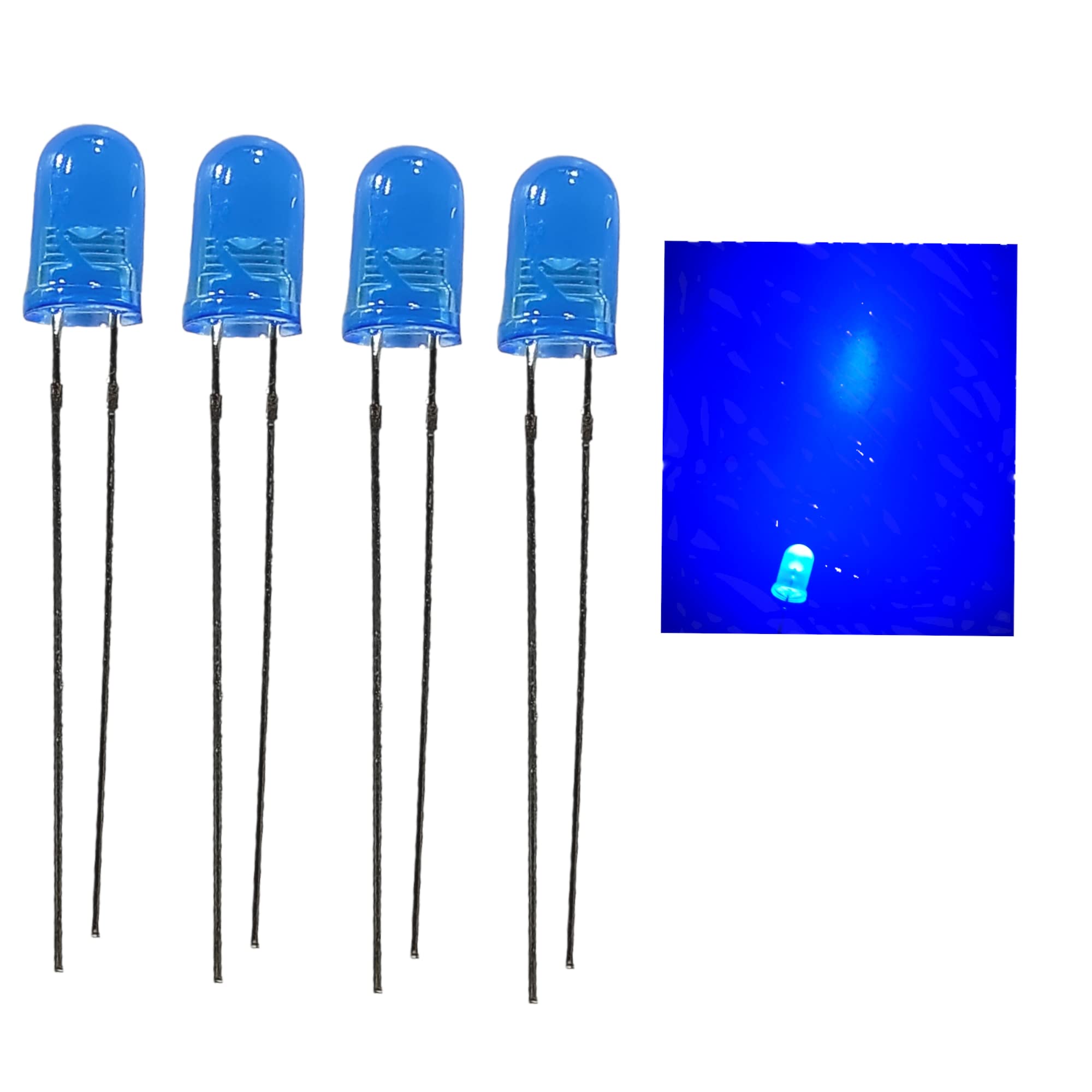 UNIVERSAL HUB 5mm multicolor Combo Of 50PCS LED LIGHT 10 Piece Each Color Red Green Blue Milky White Yellow Mini Bulb, flanged - Image 2