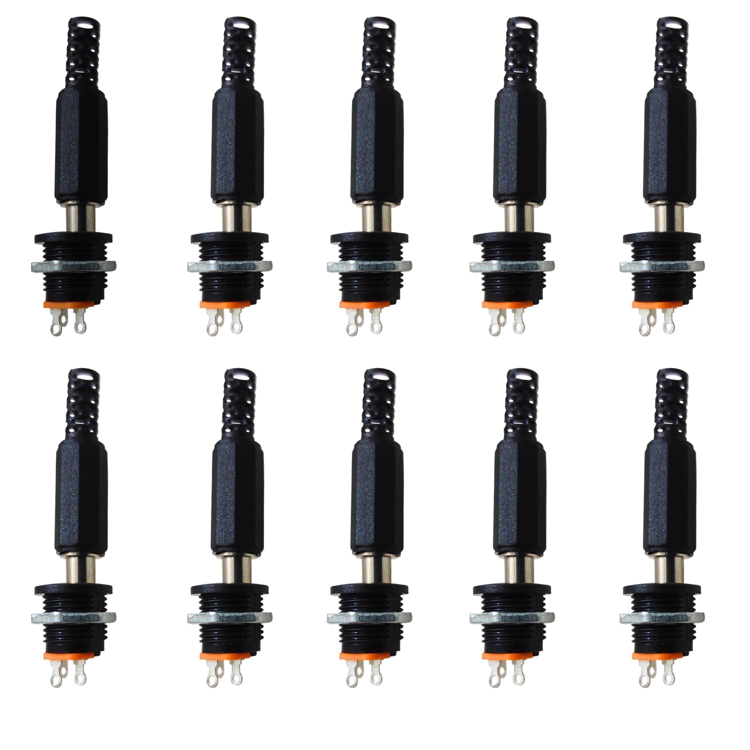 Universal Hub 5 Pairs Solderless 5.5 x 2.1mm DC Power Jack & Plug Set, Screw Terminal Panel Mount Connector for 12V CCTV & DIY Electronics