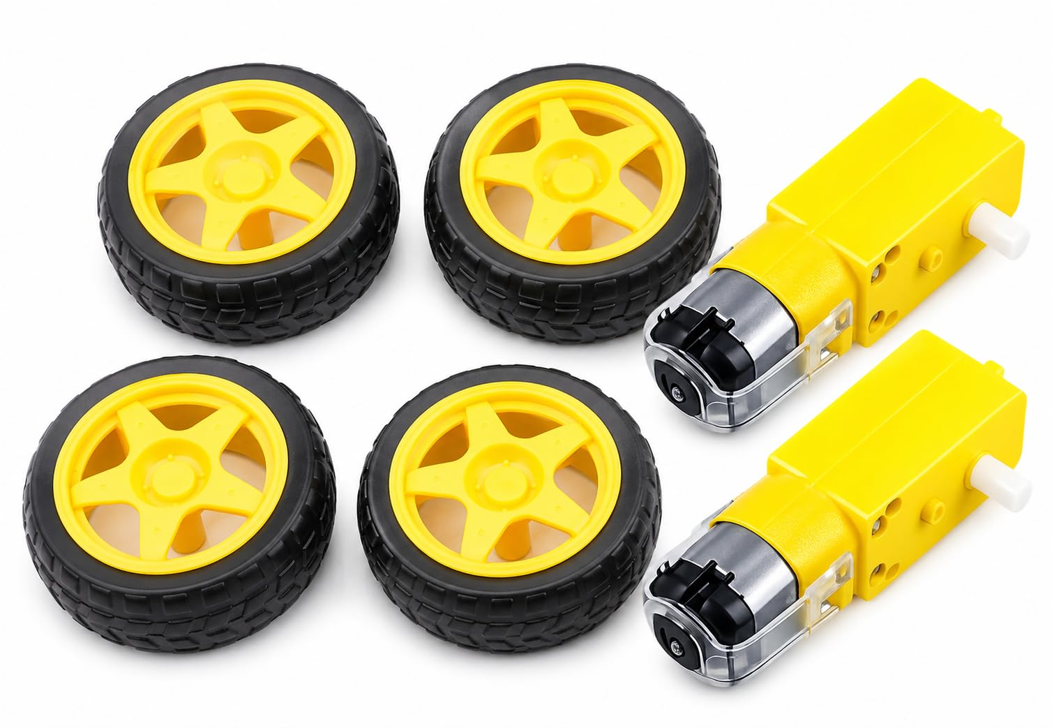 Universal Hub 4 Wheel + 2 Motor 300 RPM BO Motor Dual Shaft Smart Car Robot Kit for Ardino DIY Projects