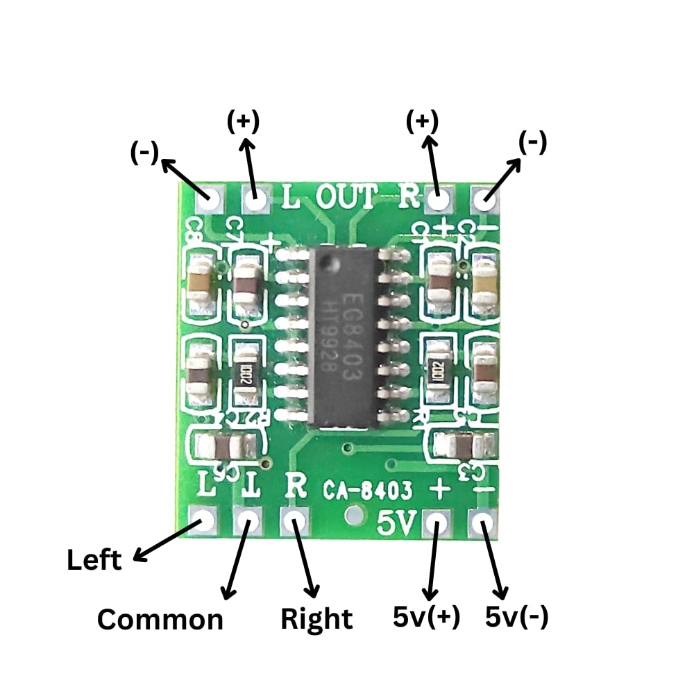 UNIVERSAL HUB PAM8403 Super Mini Digital Amplifier Board Set 2 * 3W Class D Digital 2.5V to 5V Power Amplifier Board kit (Pack of 1) - Image 4