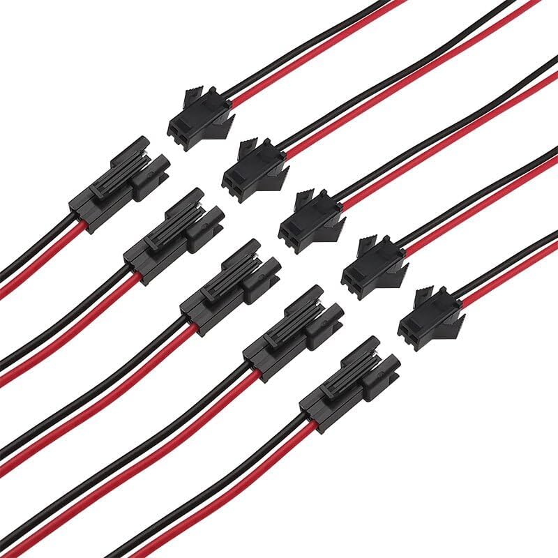 UNIVERSAL HUB 5pair 22 AWG JST SM 2 Pin Plug Male and Female Connector Adapter with 115 mm Electrical Cable Wire for LED Light - Image 2