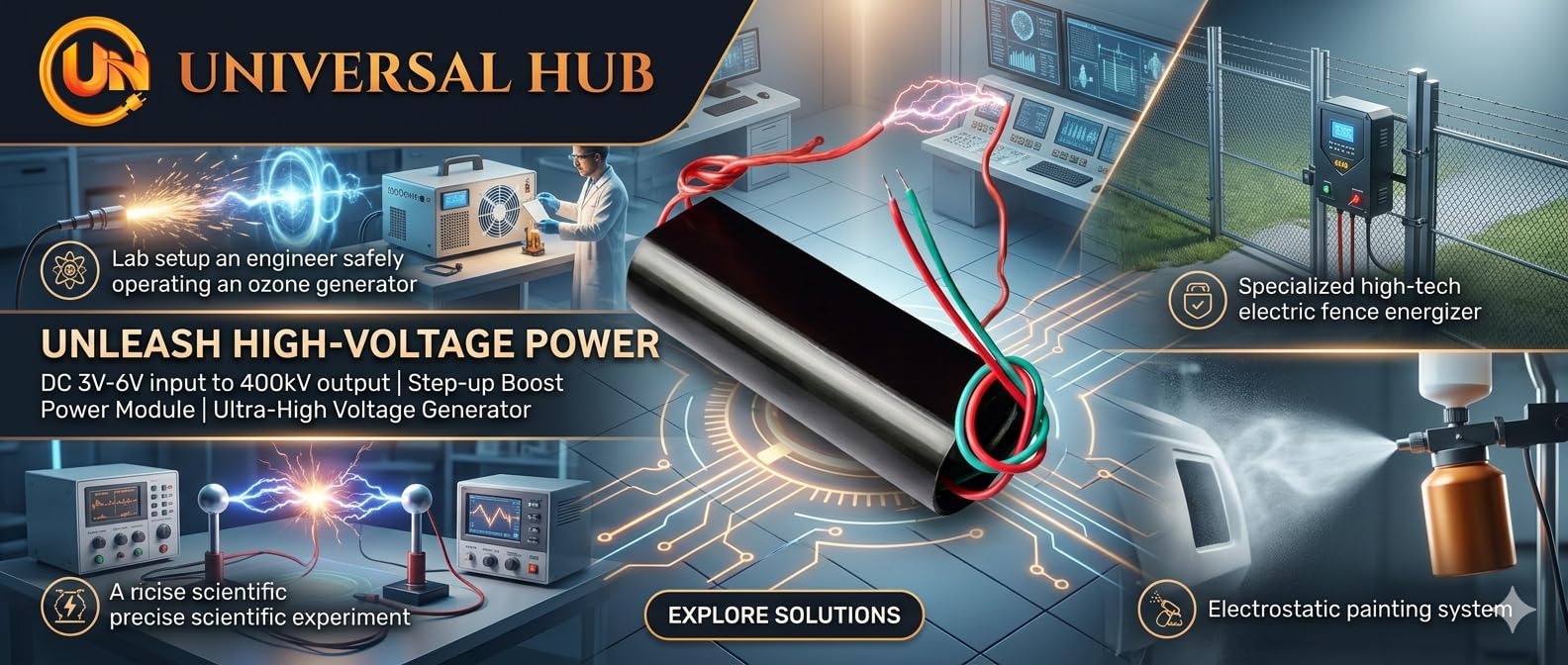Universal Hub1Pcs 3-6V 400KV, High Voltage Generator Module, Voltage Inverter Transformer Boost for DIY Electronics - Image 4