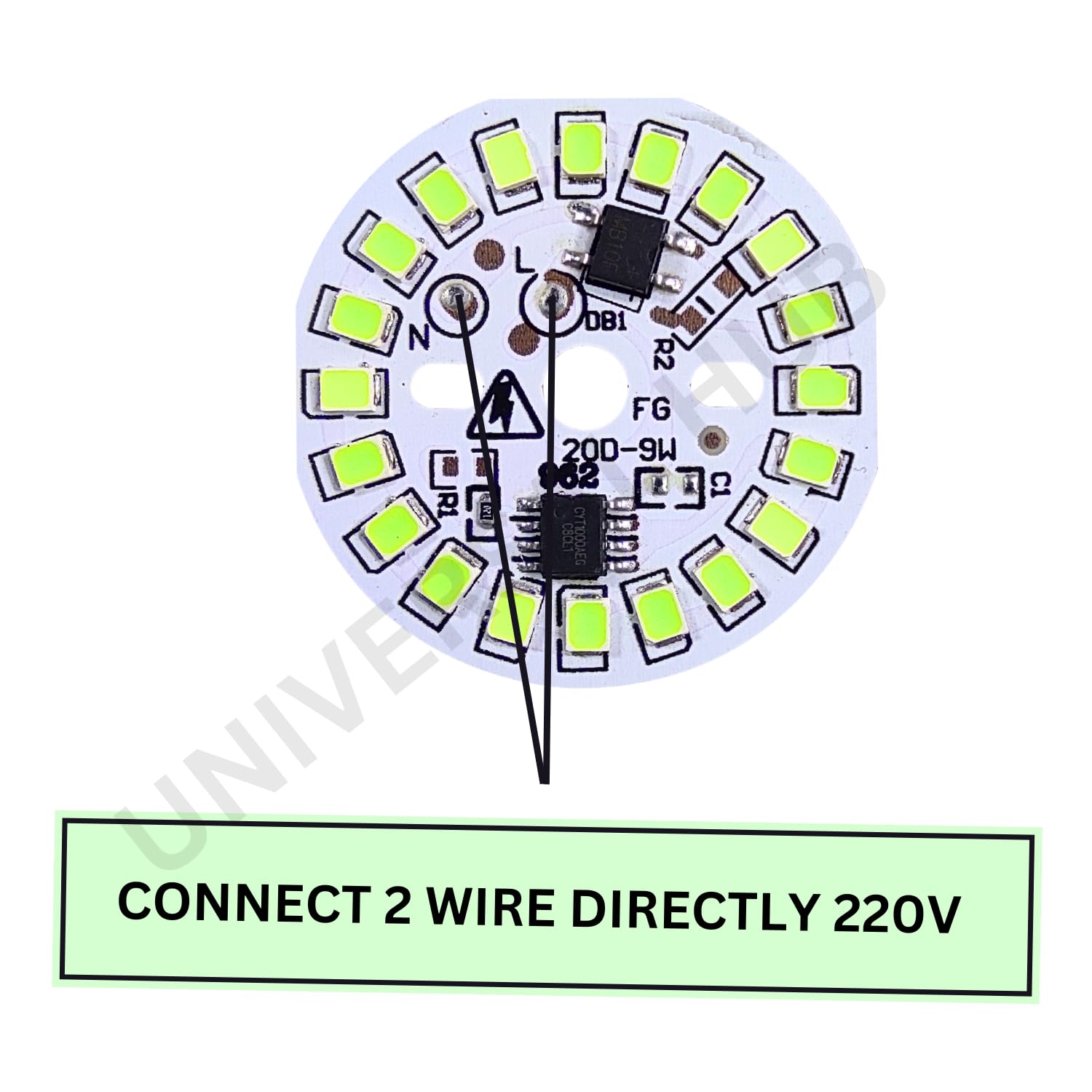 UNIVERSAL HUB 9w DOB Led Light High Brightness Direct On Board (Green) - Image 4