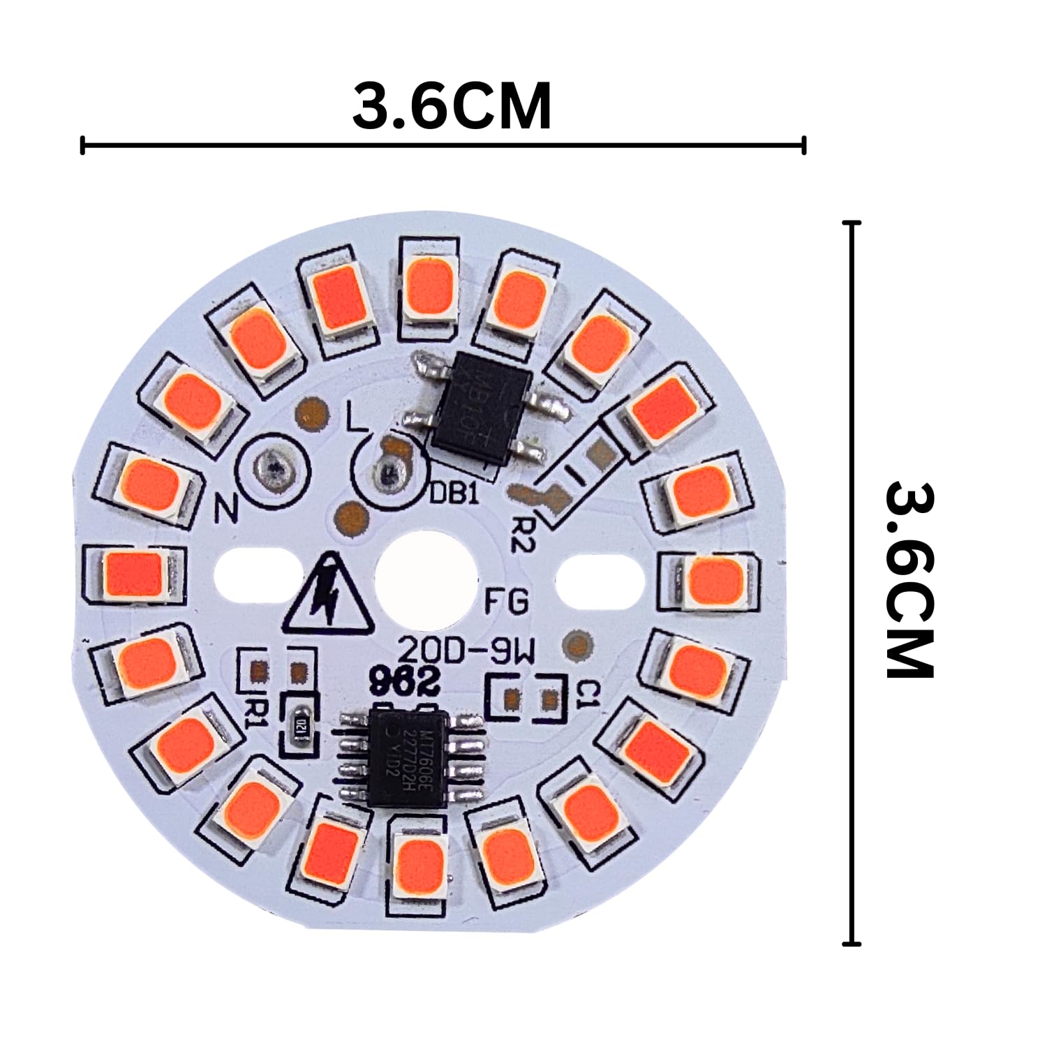 UNIVERSAL HUB 9w DOB Led Light High Brightness Direct On Board (Red) - Image 4