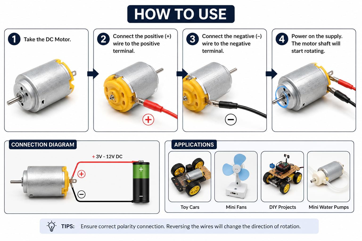Pack of 5 Mini DC Motor for Toy Cars & DIY Projects - Image 6