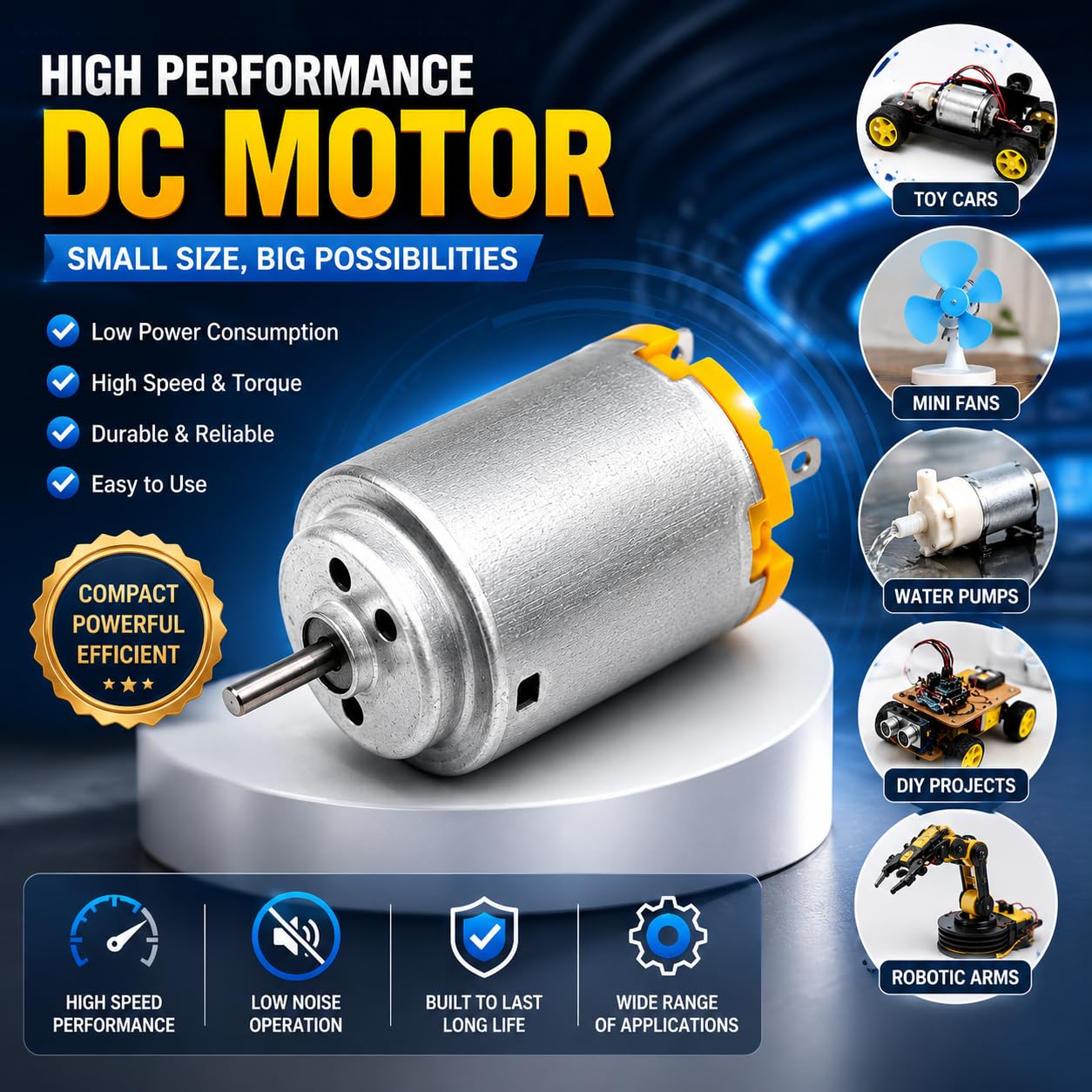 Pack of 5 Mini DC Motor for Toy Cars & DIY Projects - Image 8