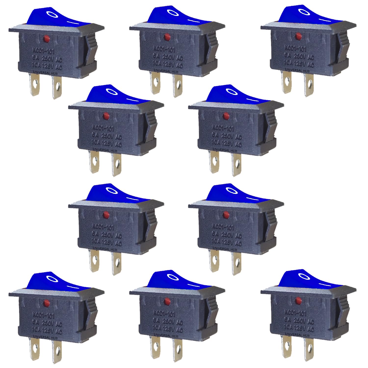 UNIVERSAL HUB 10PCS 2Pin BLUE SPST On/Off Switch for Electronic Circuits, PCB Projects and Experiments