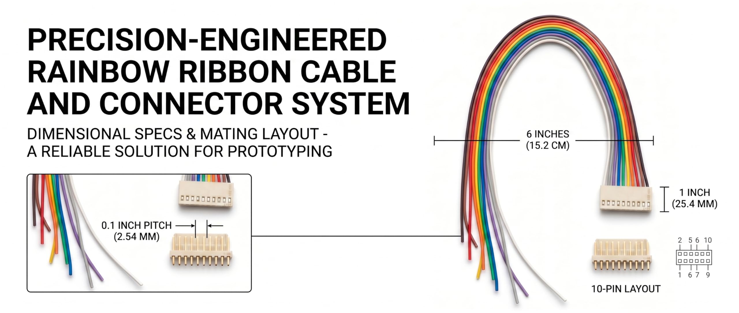 Universal Hub 10 Pin 5 Pair Male-Female Relimate Wire Connector, Colour-Coded Copper Wires, 30 cm, DIY Electronics - Image 5