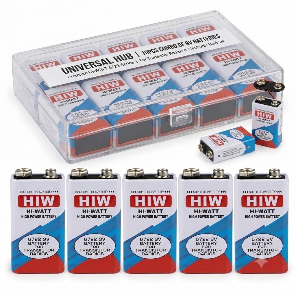 UNIVERSAL HUB 10PCS COMBO OF 9V BATTERY, BATTERY HOLDER, CLIP, (9V BATTERY) - Image 2