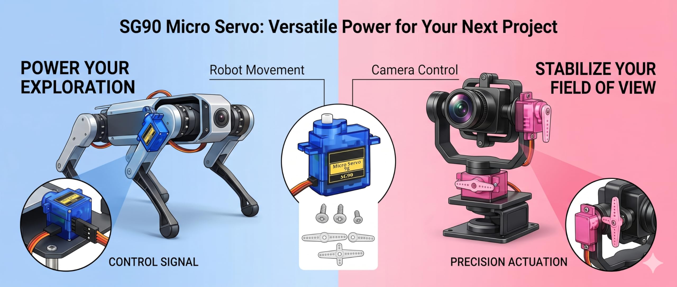 Universal Hub SG90 Micro Servo Motor for DIY Robotics, Flight Systems, and Legged Motion Projects - Image 9