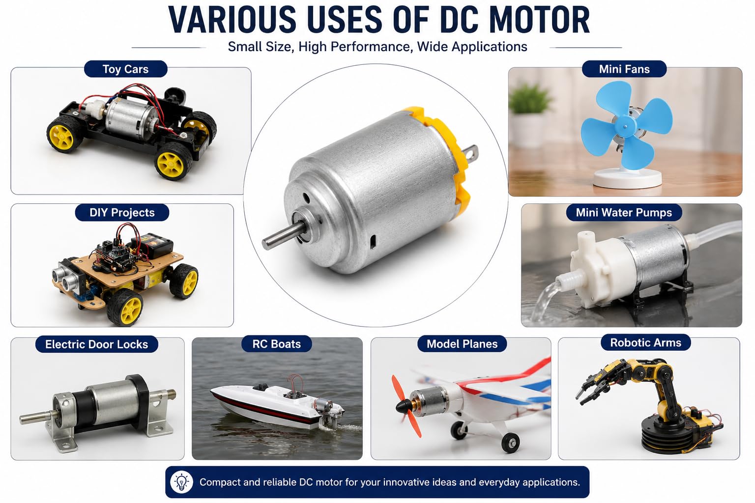 Pack of 5 Mini DC Motor for Toy Cars & DIY Projects - Image 5