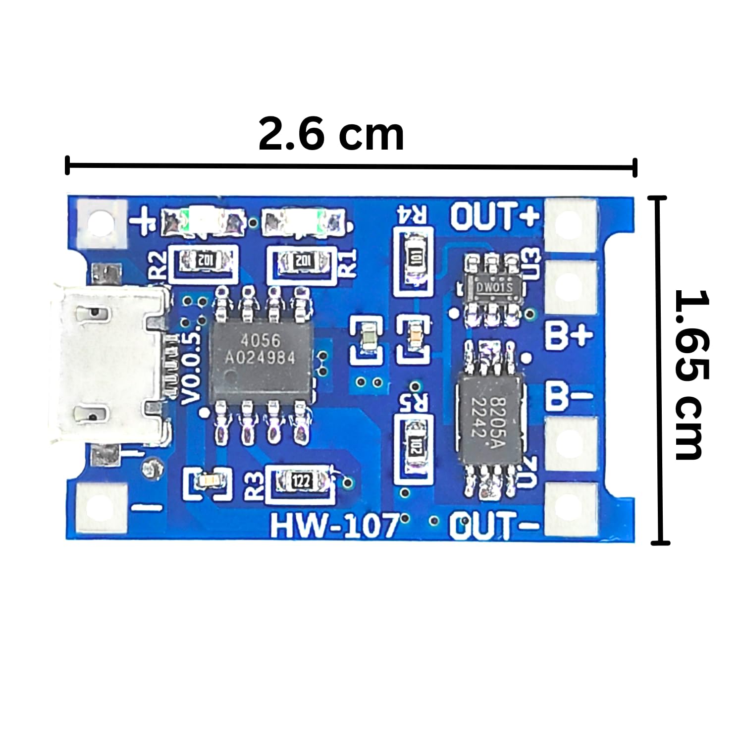 UNIVERSAL HUB 5PCS TP4056/TPA4056/4056 Micro USB 5V Battery Charging Module with Inbuilt Battery Protection and Charging Indicator for DIY Projects - Image 4