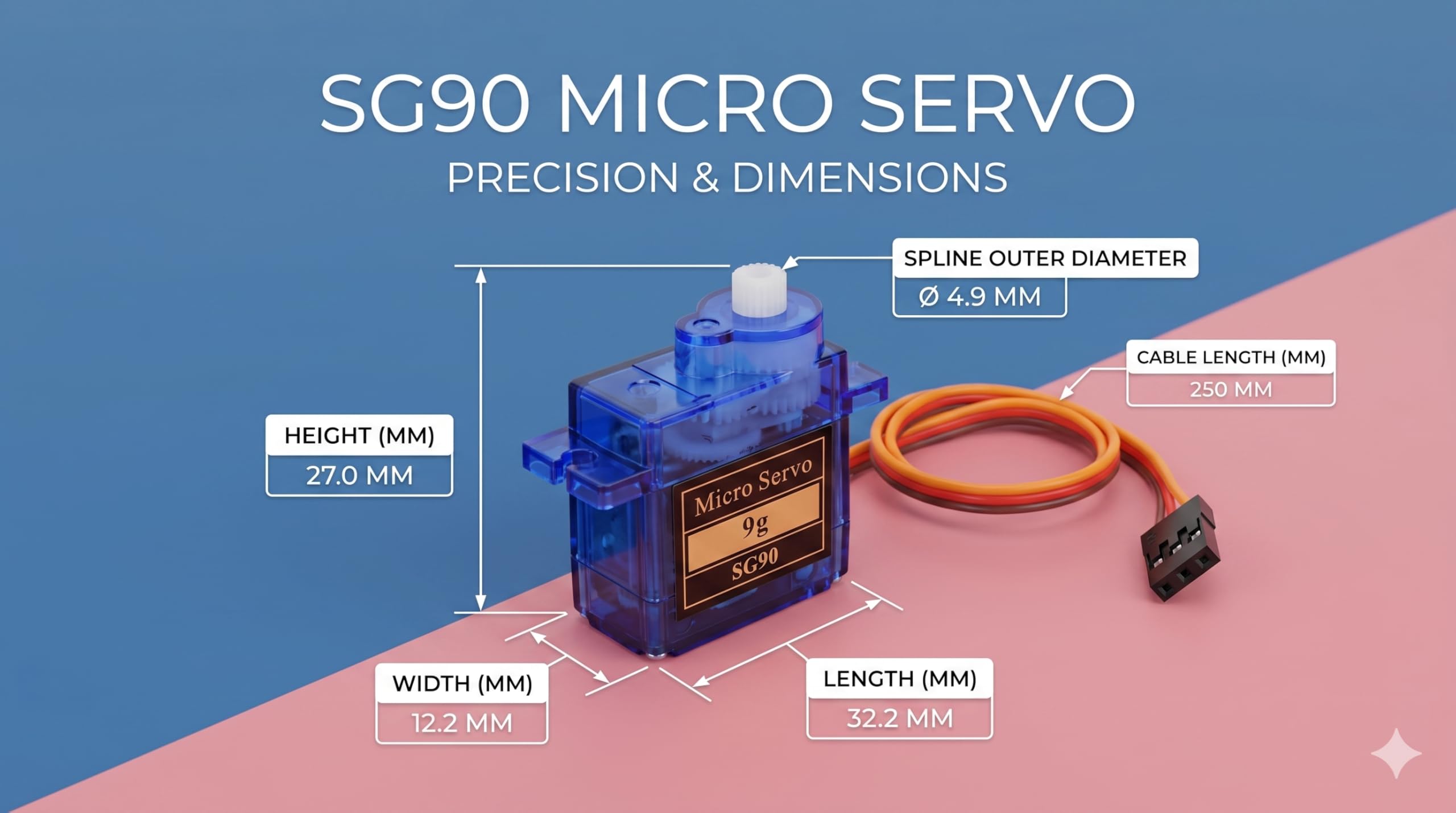 Universal Hub SG90 Micro Servo Motor for DIY Robotics, Flight Systems, and Legged Motion Projects - Image 4