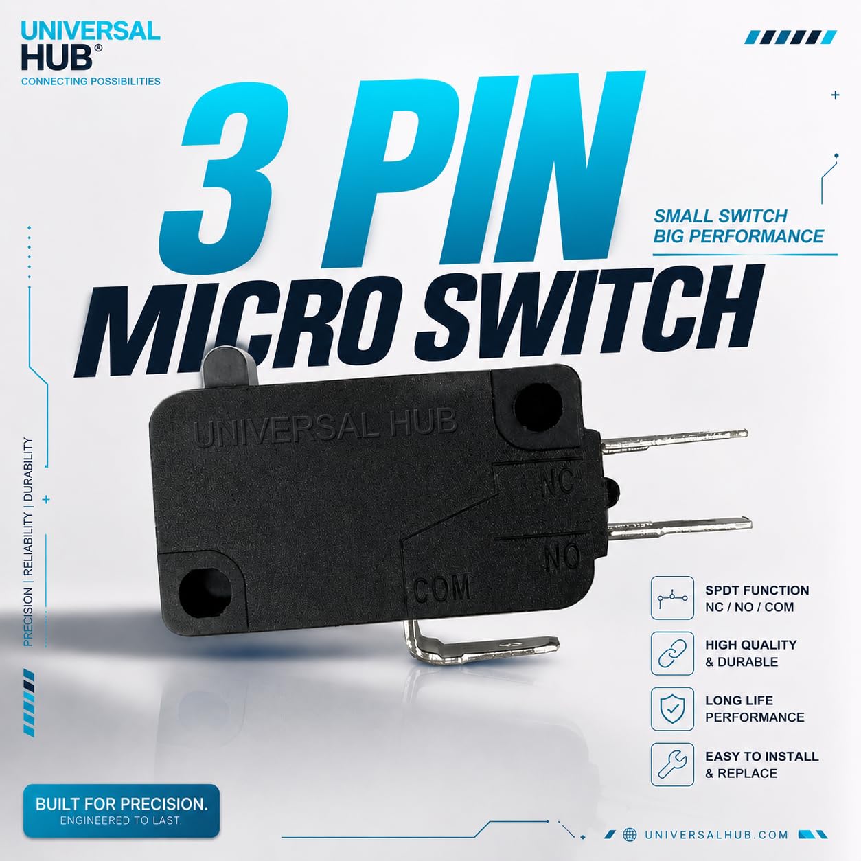 Pack Of 5 KW-7-0 - 3 Pin Micro Switch/3 Pin Limit Switch - - Image 2