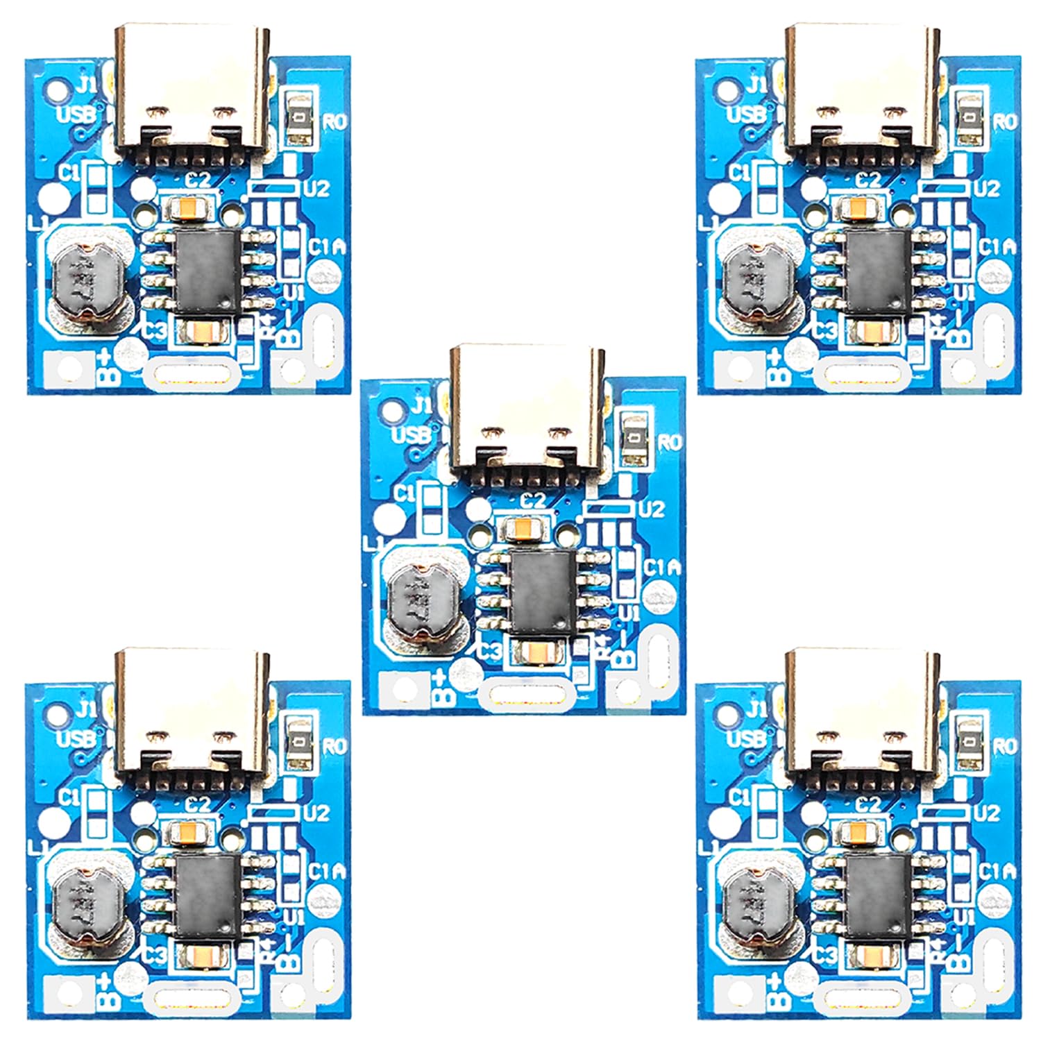 UNIVBERSAL HUB 5PCS 134N3P C-TYPE USB Mini 5V Powerbank Module Lithium Battery Charging Board with Single Battery Indicator for Science Experiments, School Projects, and DIY Electronics