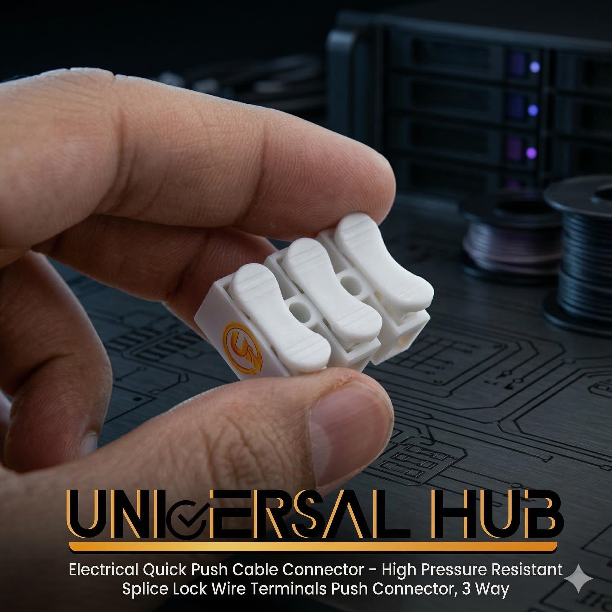 Universal Hub Pack of 50 CH3 Quick Cable Clamp Terminal Block Connector Spring Wire Connector for LED Light bar Connection Spring Cable clamp - Image 8