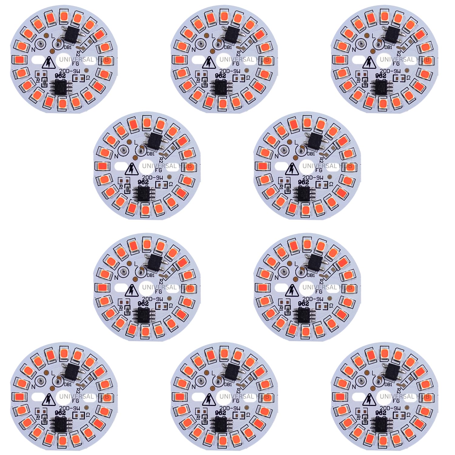 UNIVERSAL HUB 9w DOB Led Light High Brightness Direct On Board (Red) - Image 2