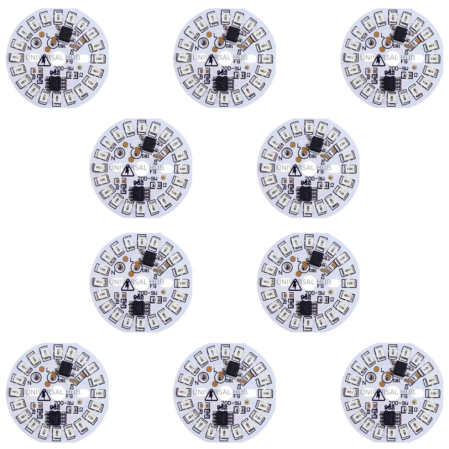 UNIVERSAL HUB 9w BLUE COLOR DOB Led Light 10PCS High Brightness Direct On Board - Image 2