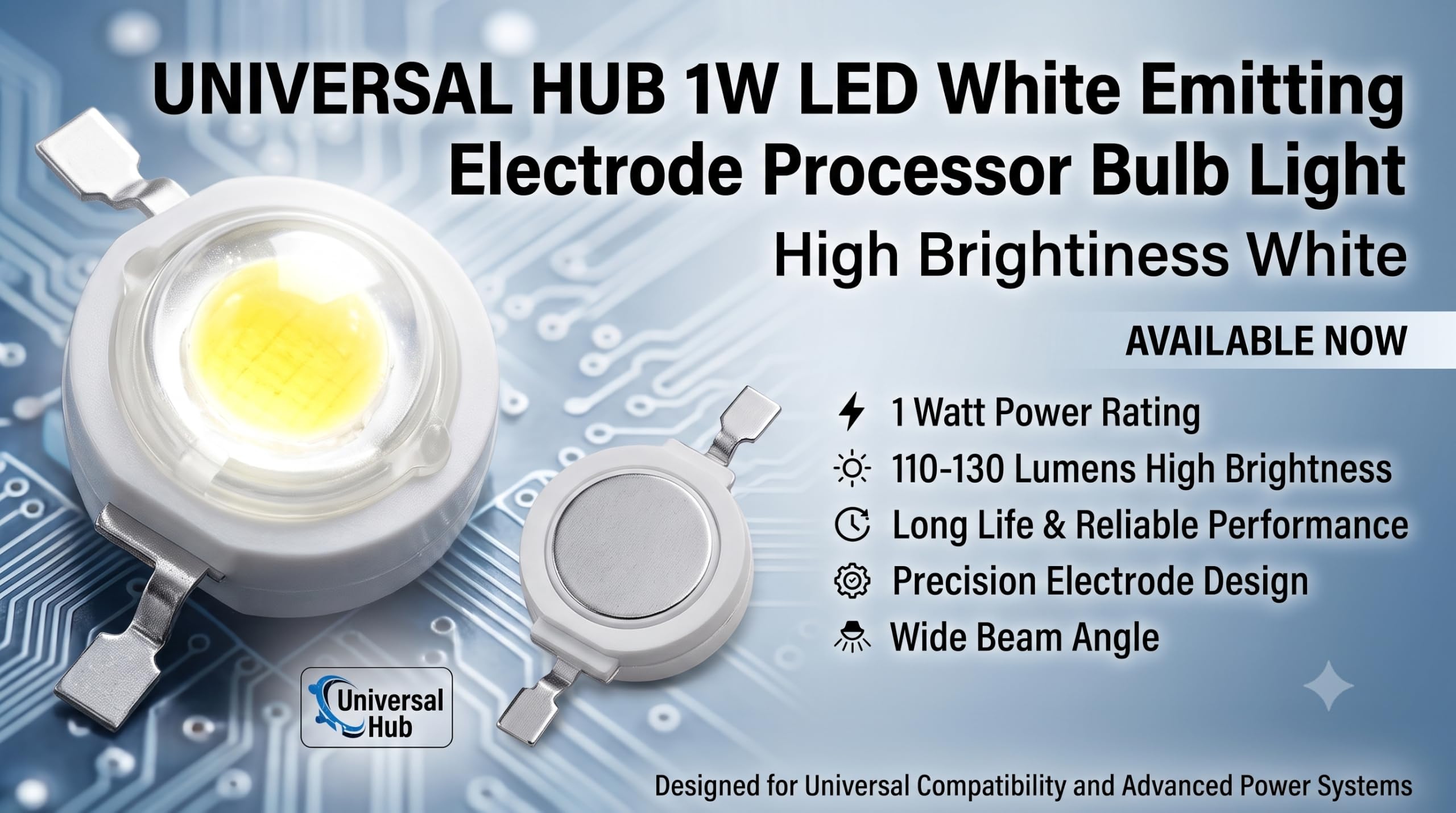 UNIVERSAL HUB Pack Of 50 1W White Led Bulbs With Advanced Electrode Processor For Maximum Efficiency - B22D - Image 6