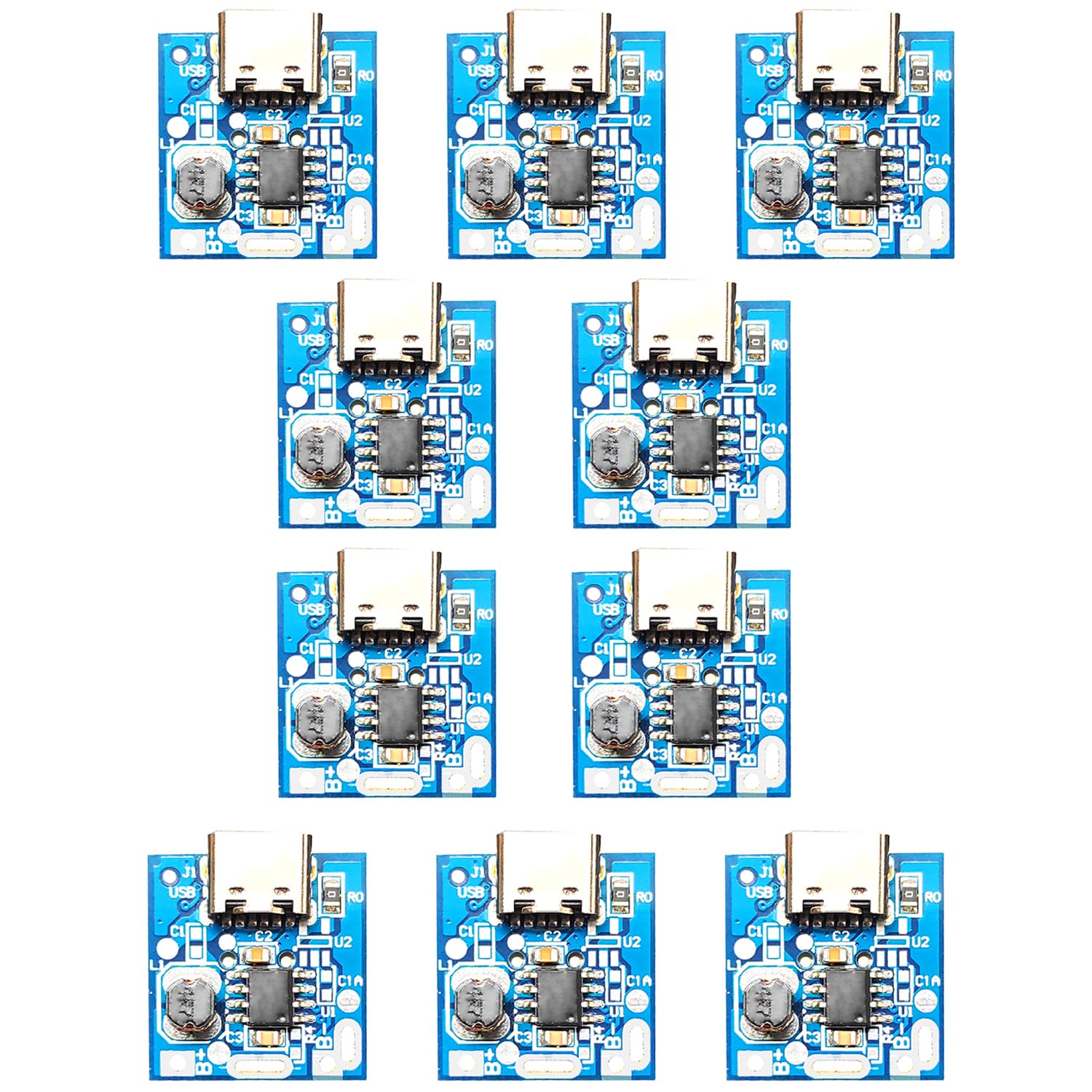UNIVBERSAL HUB 10PCS 134N3P C-TYPE USB Mini 5V Powerbank Module Lithium Battery Charging Board with Single Battery Indicator for Science Experiments, School Projects, and DIY Electronics