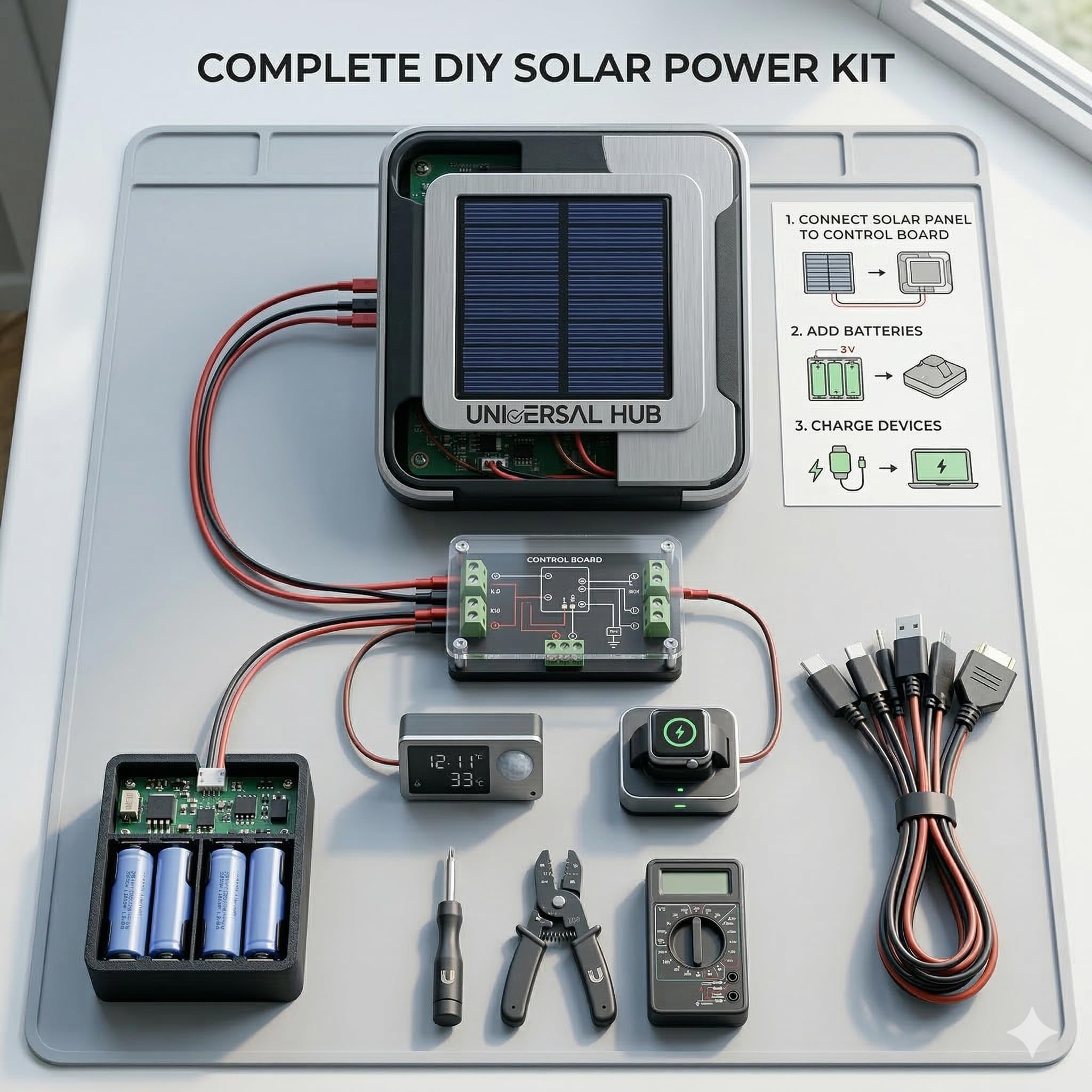 UNIVERSAL HUB 10PcsMini Solar Panel 4V 100mA with Wire, 55x55mm for DIY Projects and Toys - Image 5