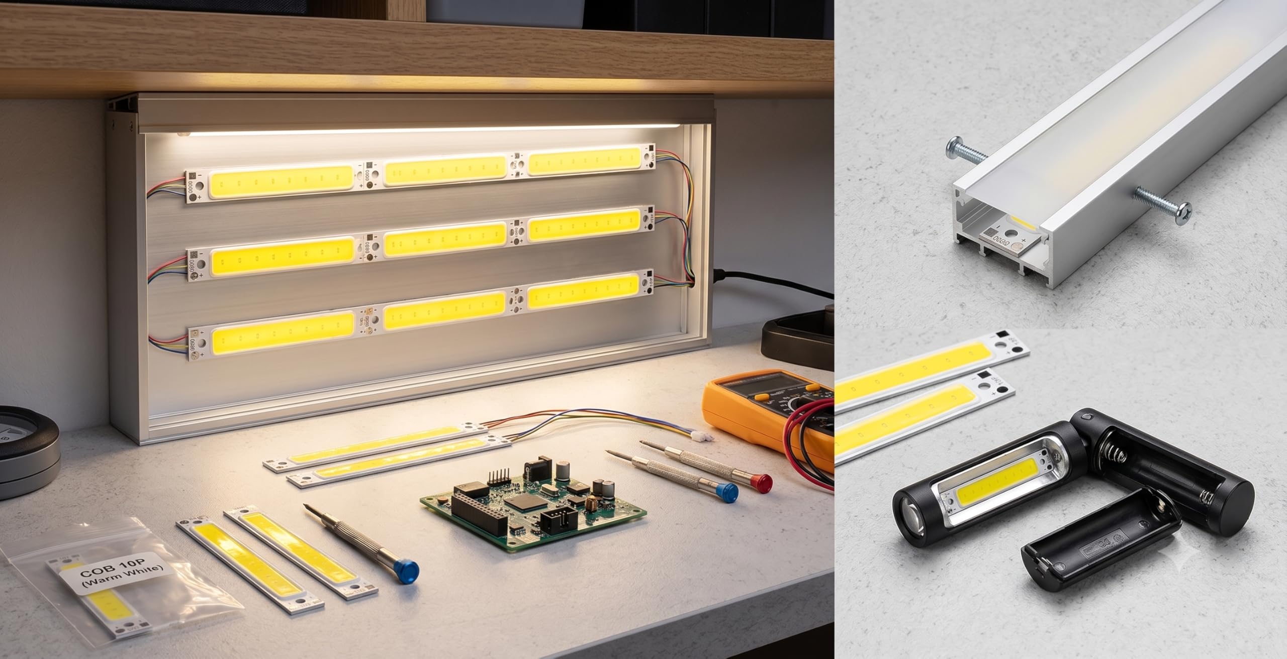 Universal Hub Pack of 5 COB LED Strip Module, 3V-4V DC, 60mm x 8mm, Ultra Bright White - Image 7