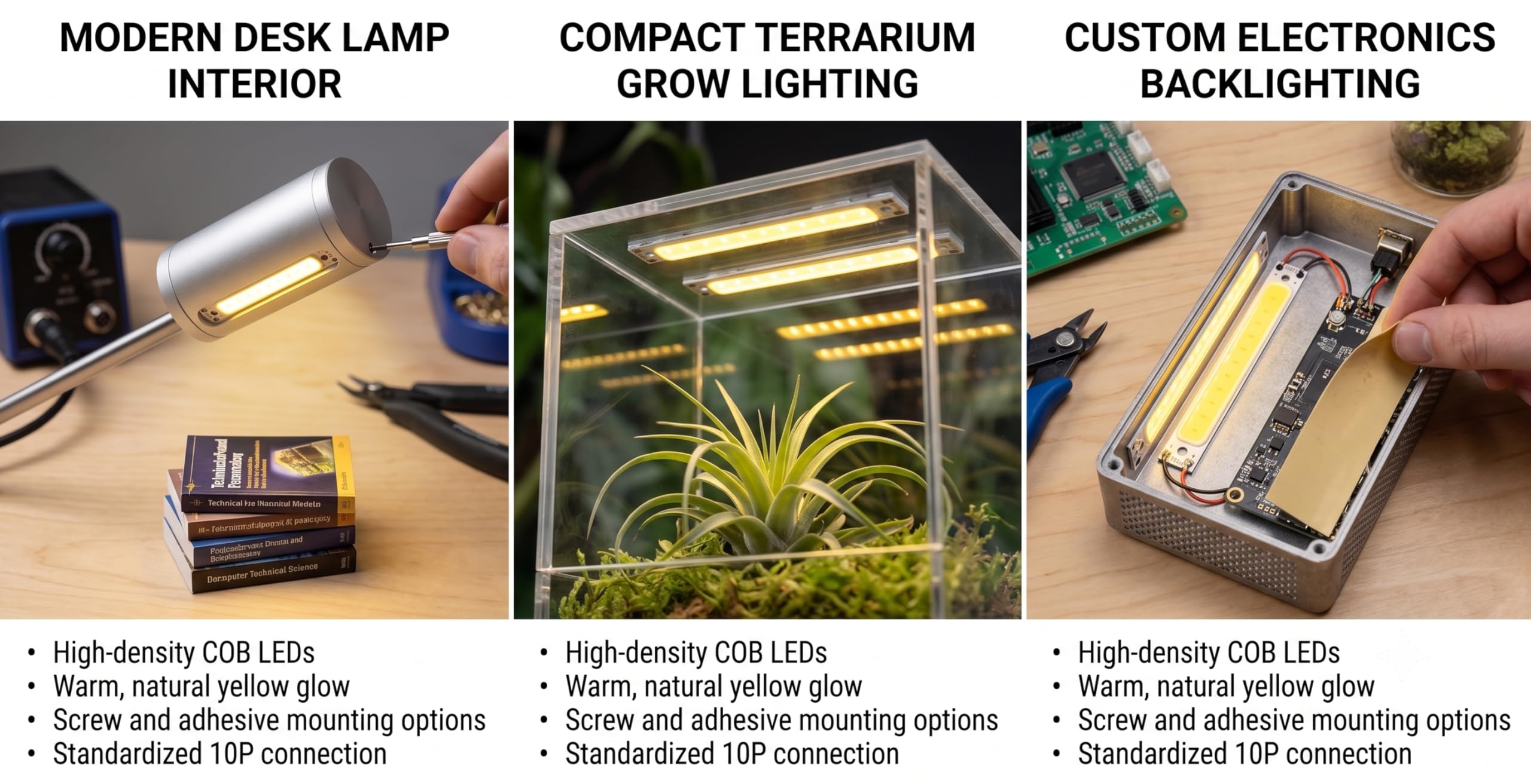 Universal Hub Pack of 5 COB LED Strip Module, 3V-4V DC, 60mm x 8mm, Ultra Bright White - Image 5