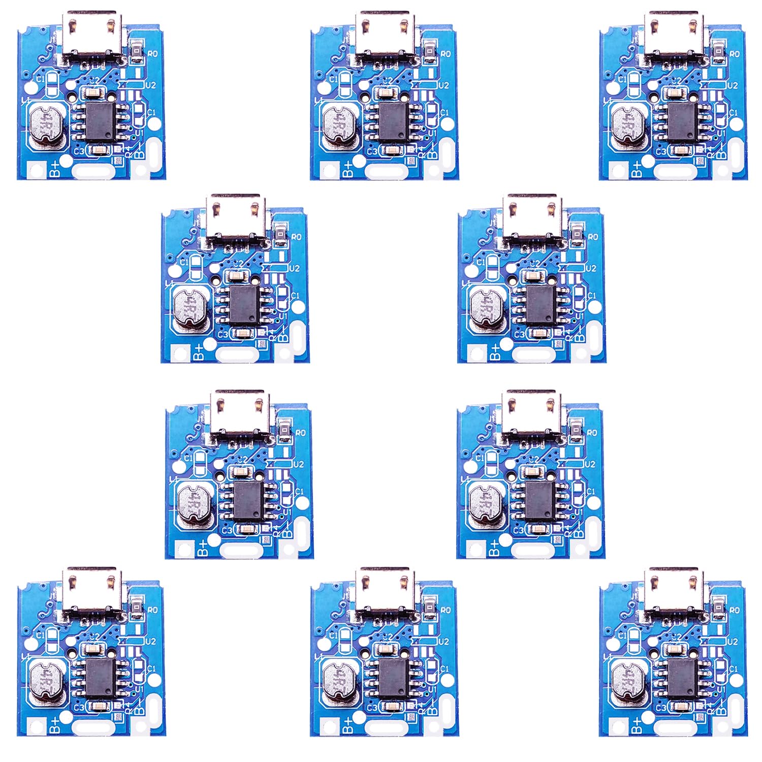 UNIVBERSAL HUB 10PCS 134N3P Micro USB Mini 5V Powerbank Module Lithium Battery Charging Board with Single Battery Indicator for Science Experiments, School Projects, and DIY Electronics